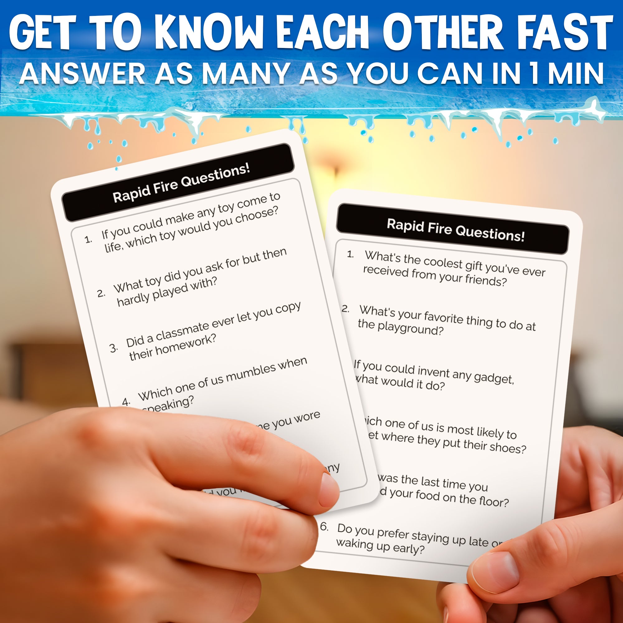 QUOKKA Rapid Fire Conversation Cards Game for Kids I 95 Cards