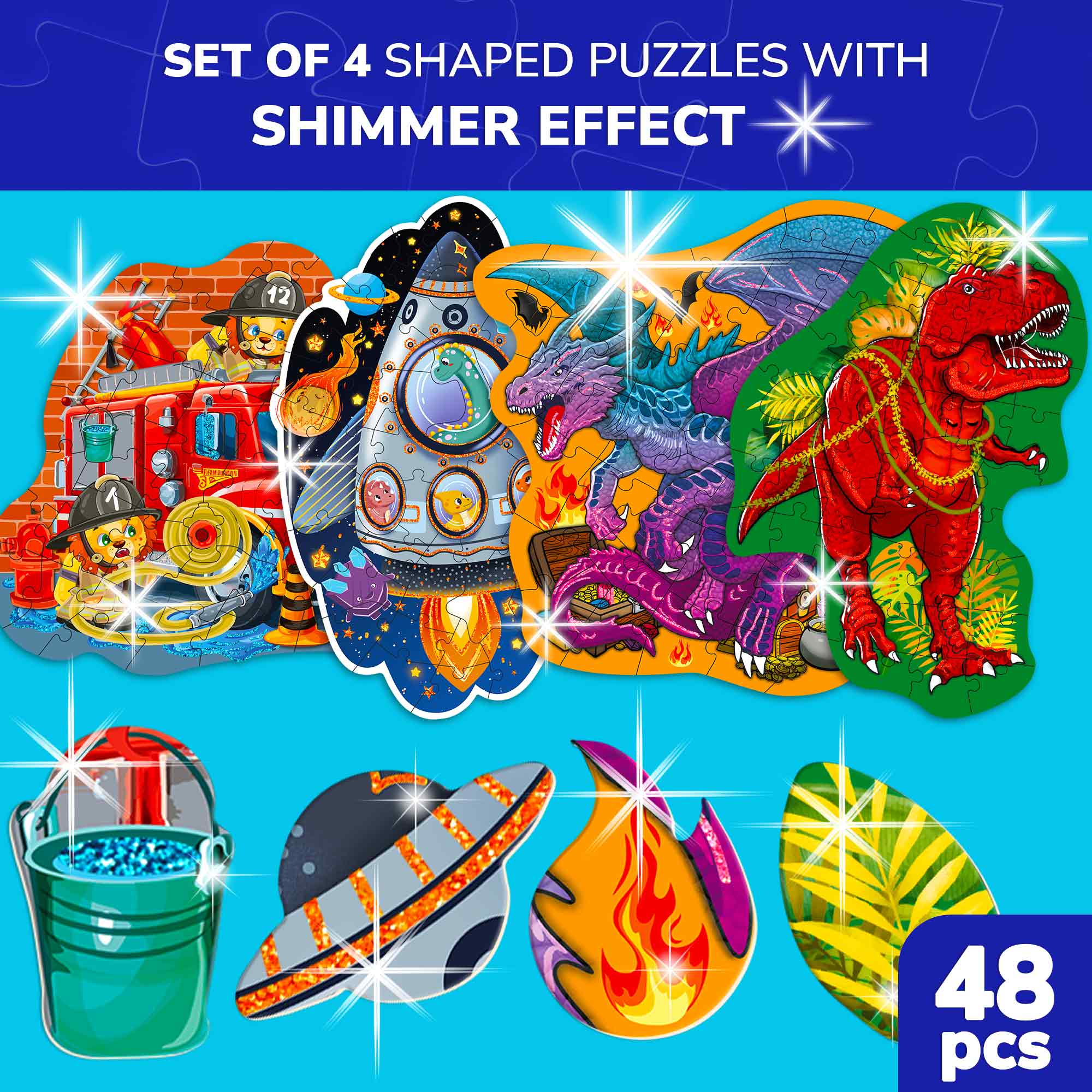 Puzzles with Shimmer Effect