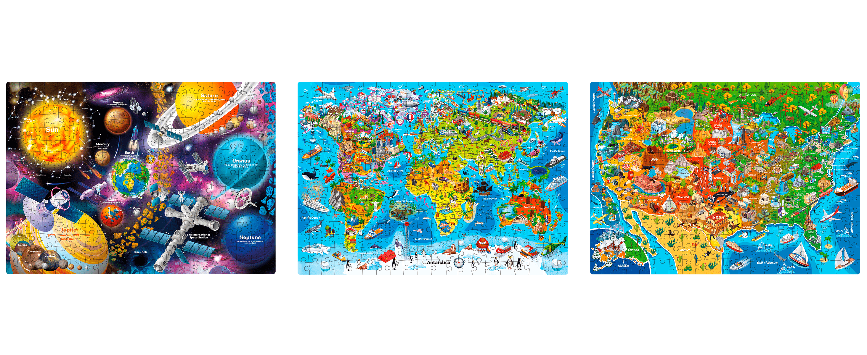 World, USA Map & Space