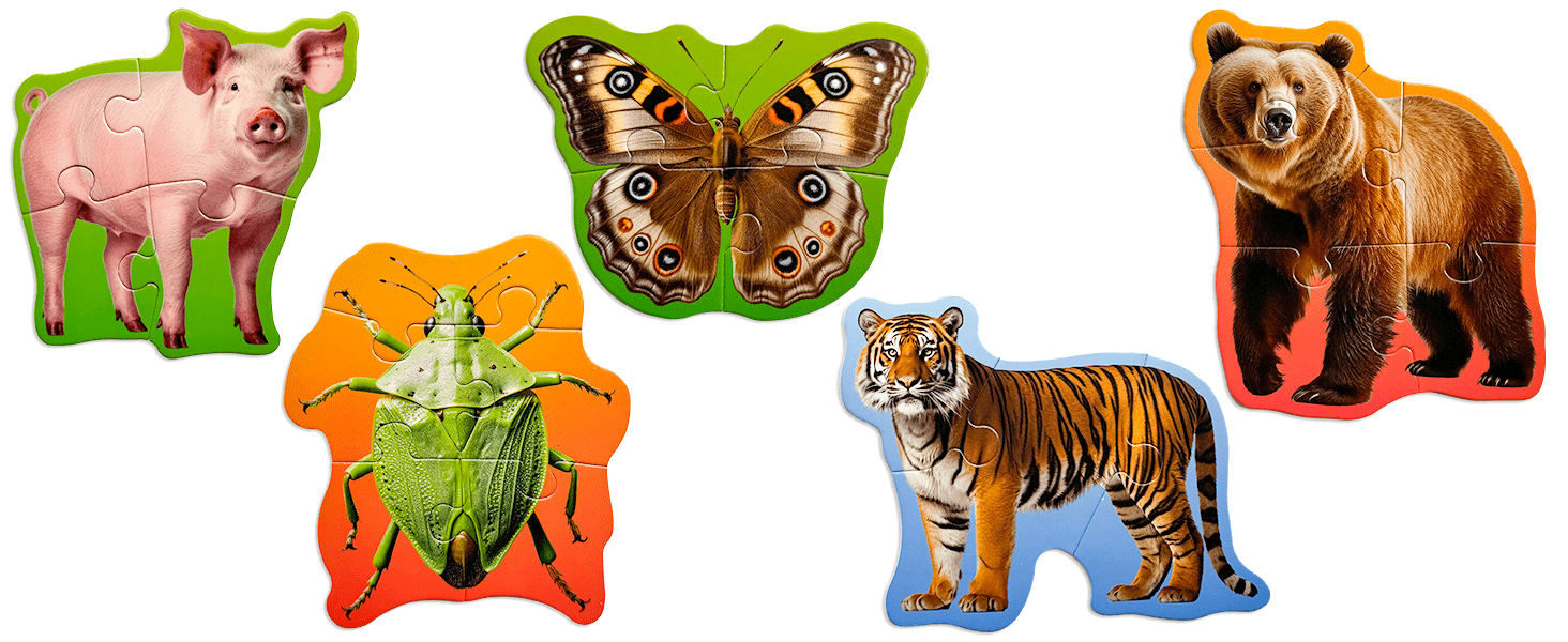 10 Animals Shaped Puzzles