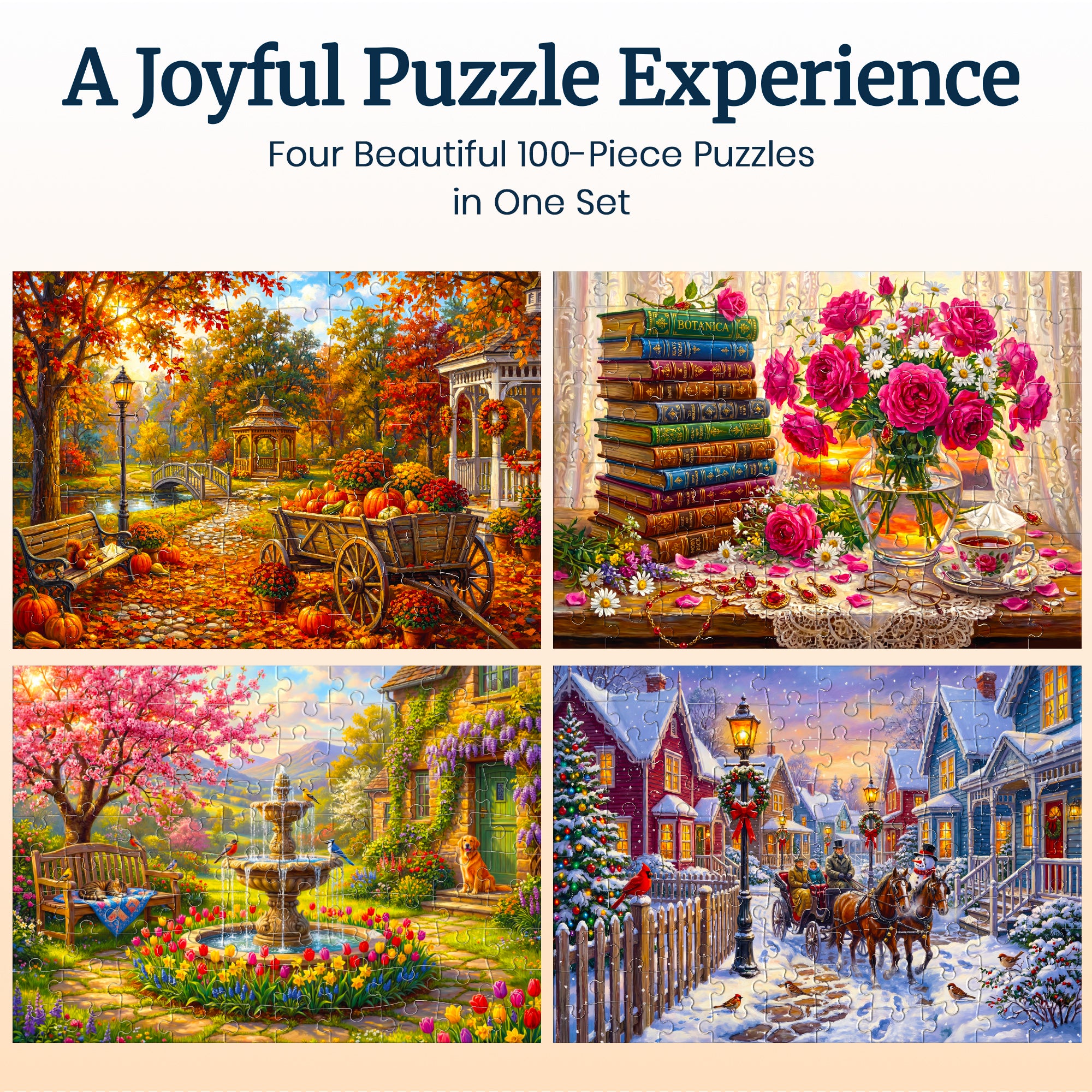 100 Pcs Search & Find Dementia Puzzles for Elderly - Nature