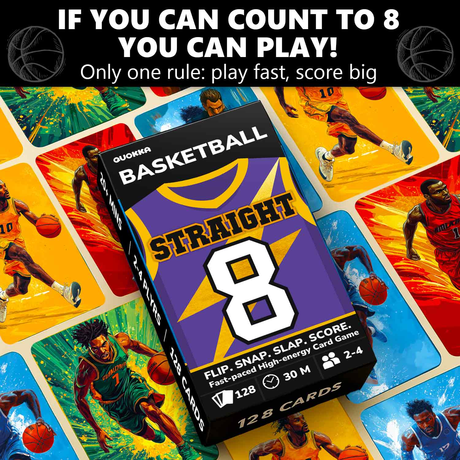 Fast-Paced Basketball Card Game for Kids & Adults