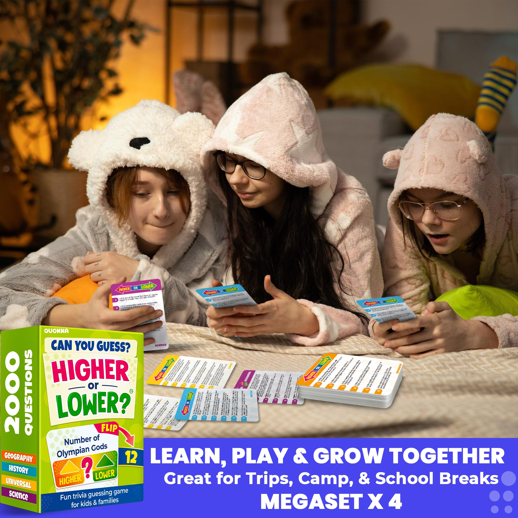 4 Set Board Game Higher or Lower for Family