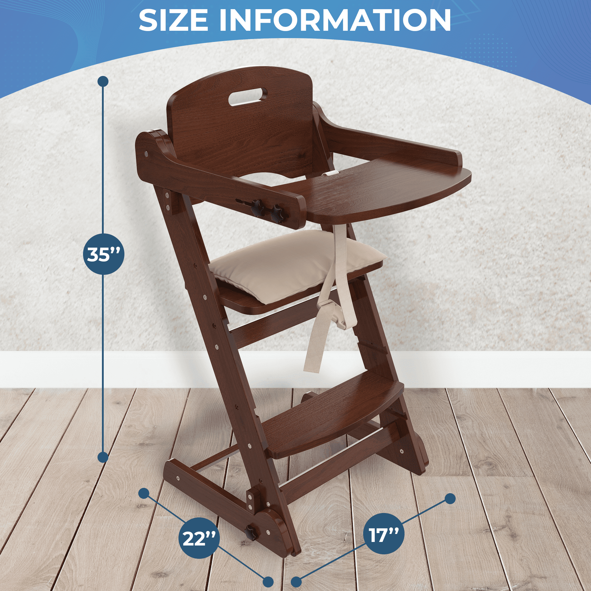 Cherry wood best sale high chair