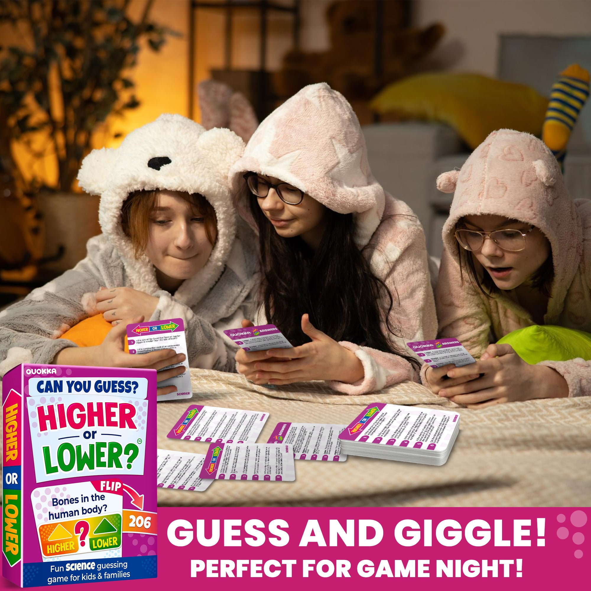 Board Game Higher or Lower Science | Family Card Game