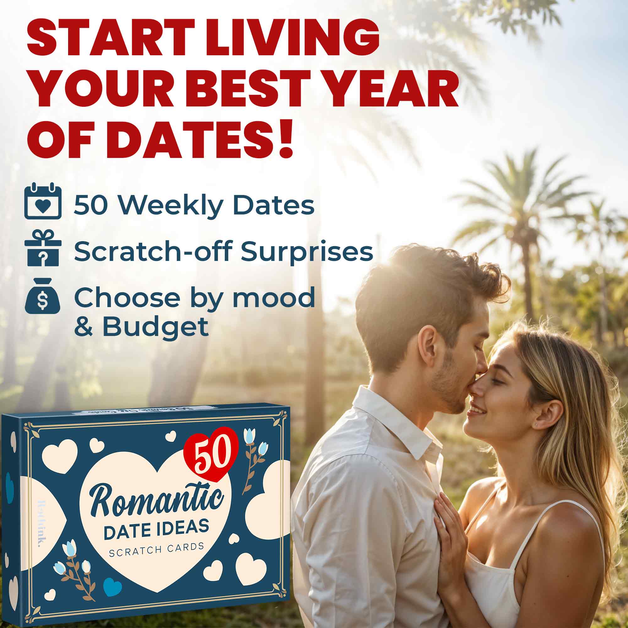 Scratch Cards for Couples Blue | 50 Romantic Dates