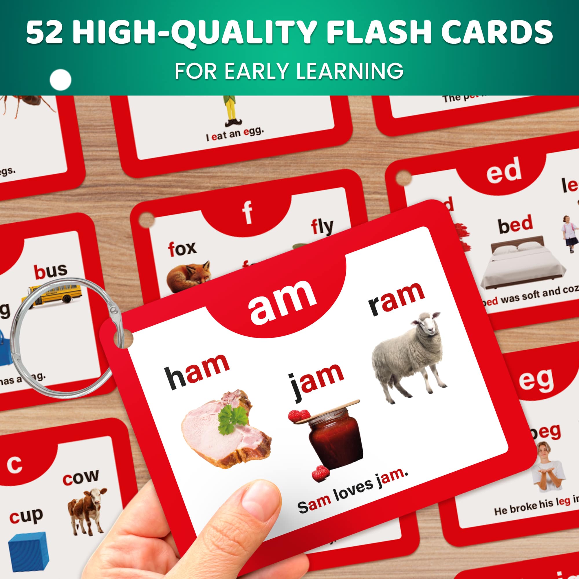 Phonics Cards for Toddlers 2-4 