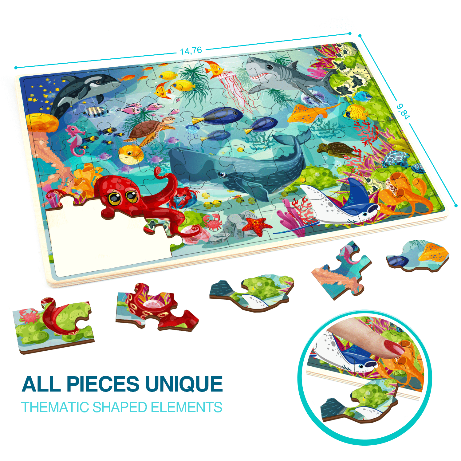 48 Piece Jigsaw Wooden Puzzles | Galaxy & World Map