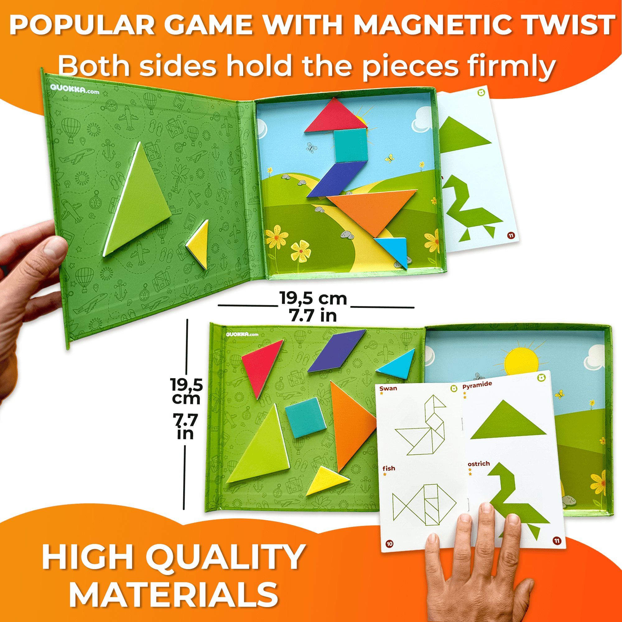 QUOKKA Tangram Magnet Game for Kids 3-5