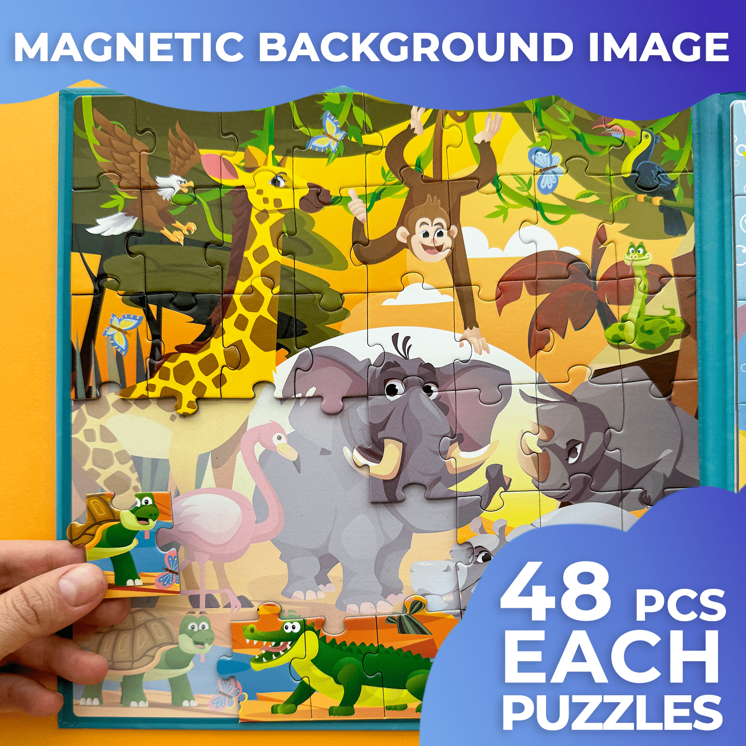 Magnetic Puzzles for Kids Africa & Ocean