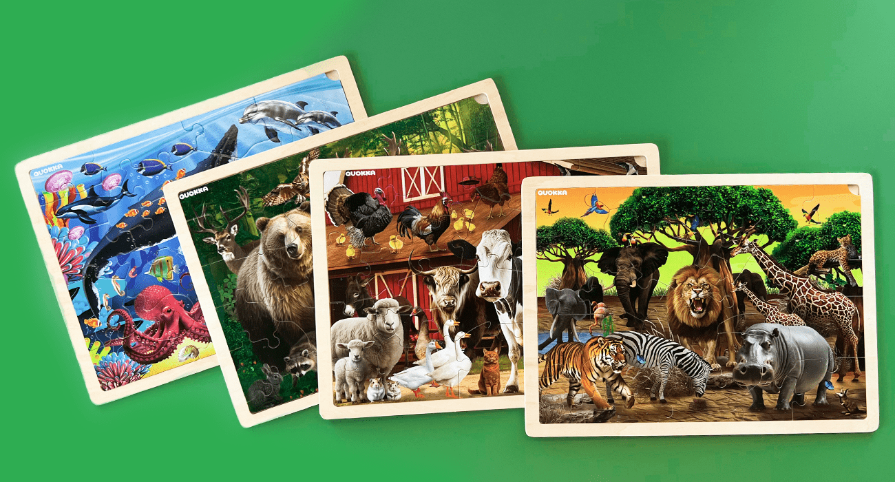 Set Wooden Realistic Puzzles