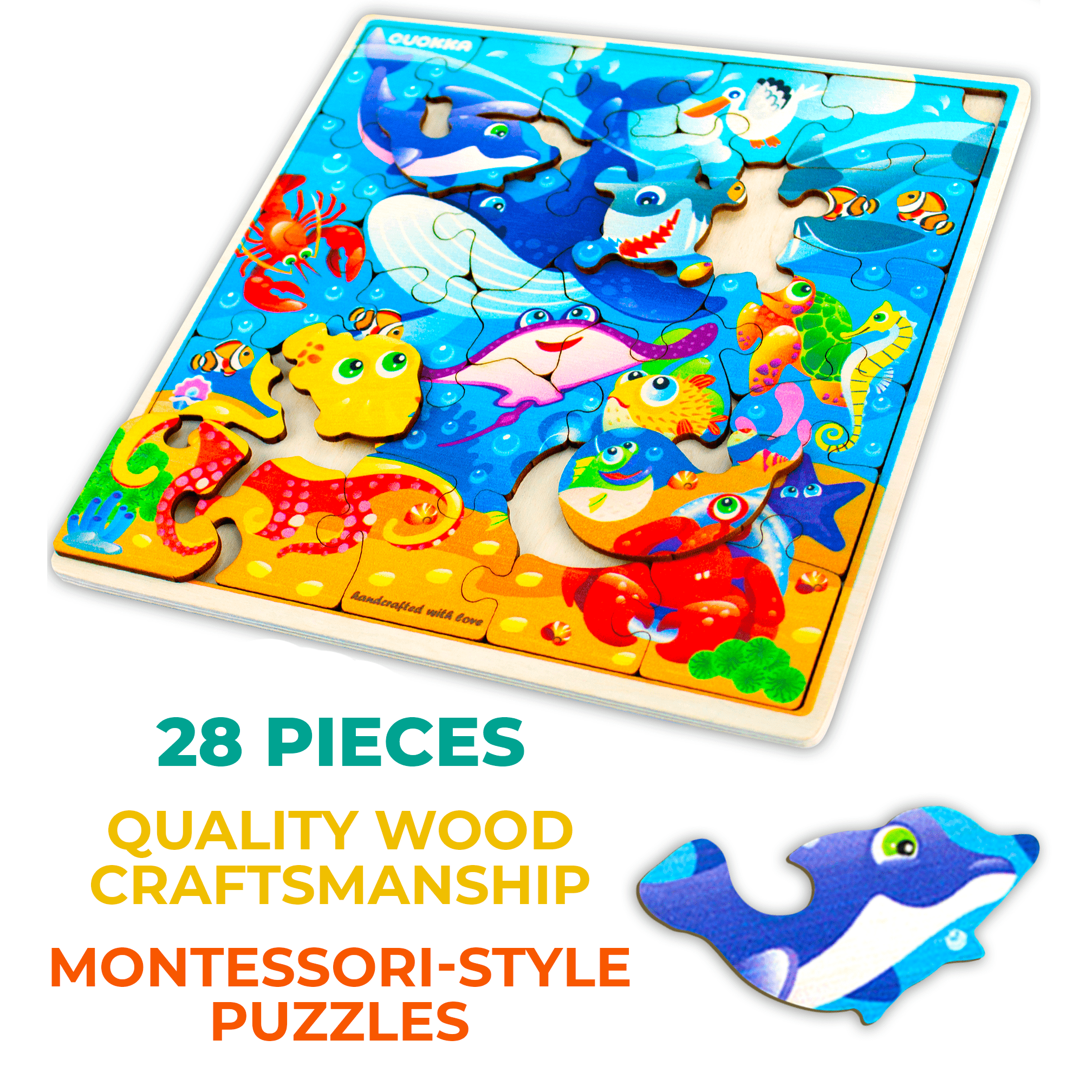 28 Pieces Wooden Puzzles Ocean