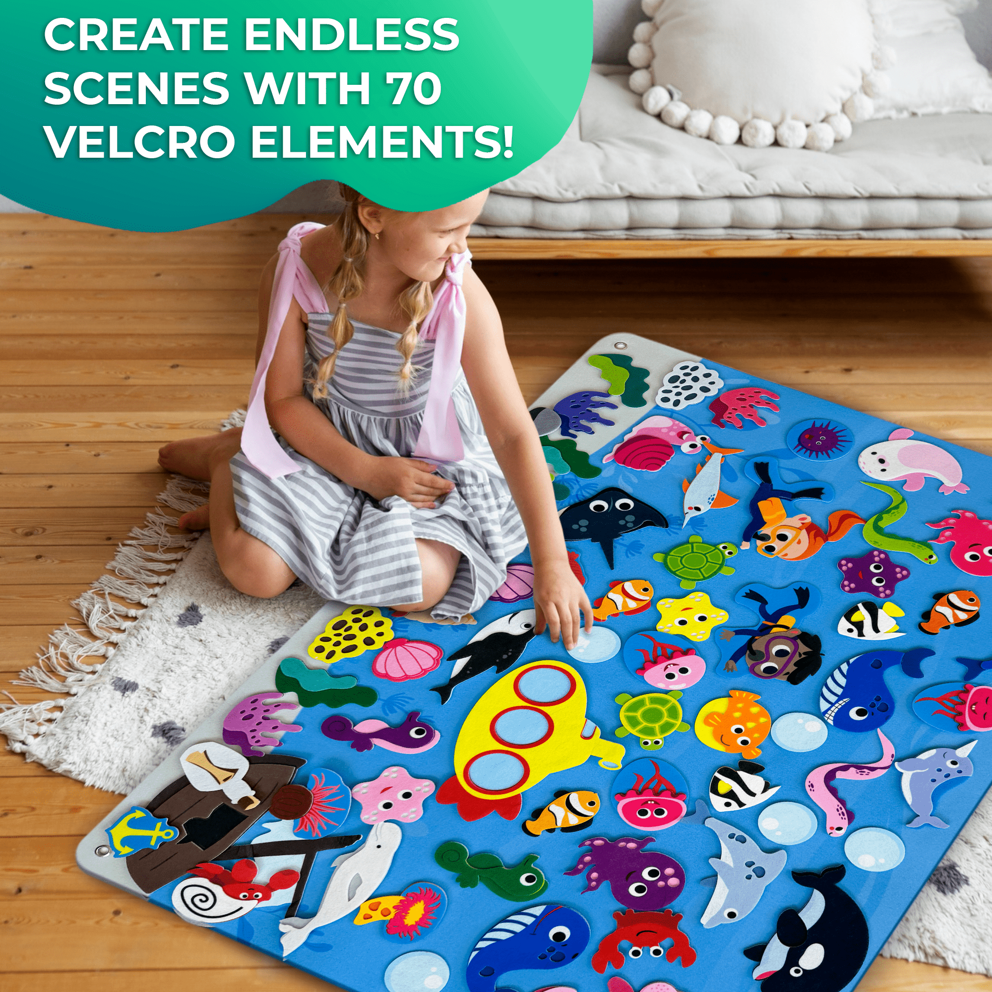 Felt Board Ocean for Kids Preschool Learning Activities Educational Flannel Toy