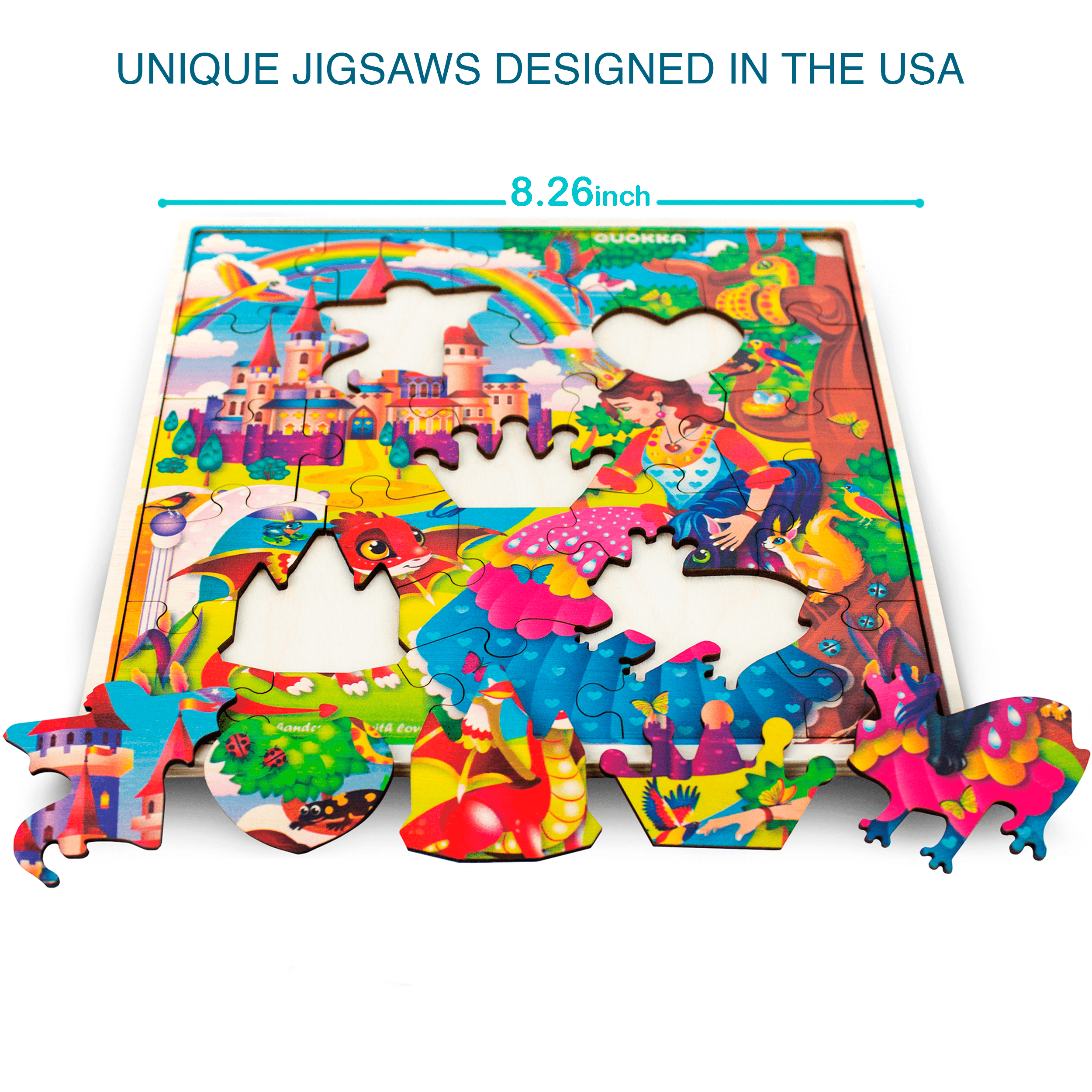 30 Pieces Set of 6 Jigsaw Wooden Puzzles | Unicorn, Princess, Animals & Solar System