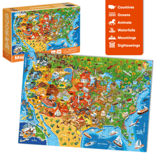 Load image into Gallery viewer, 300 Piece Search &amp; Find Floor Jigsaw Puzzles | USA and World Maps &amp; Space
