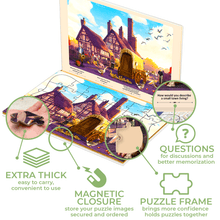 Load image into Gallery viewer, 35 Piece Dementia Puzzles for Elderly | 3 Alzheimers Jigsaw Puzzle Games for Adults with Birds Steeds and Old City
