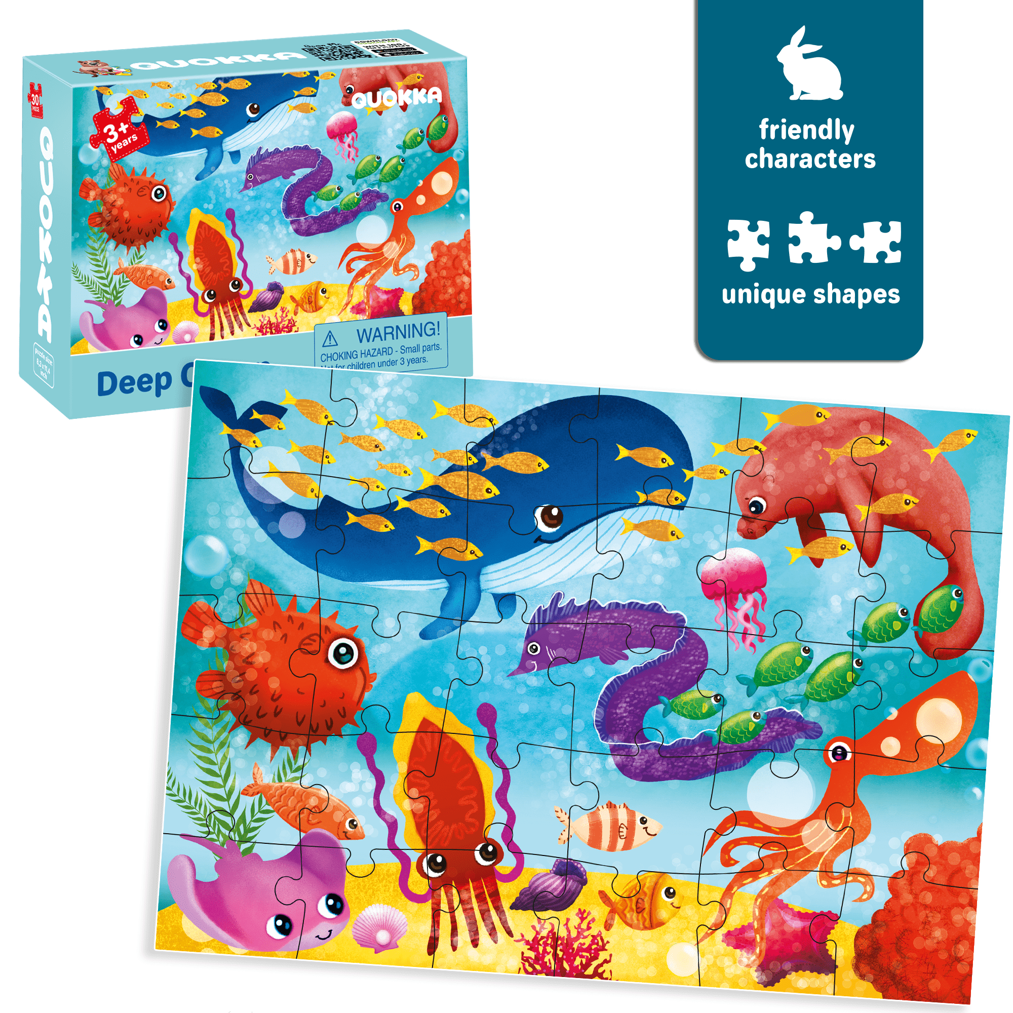 30 Piece Jigsaw Puzzles for Kids | Forest, Farm, Ocean & Africa Animals