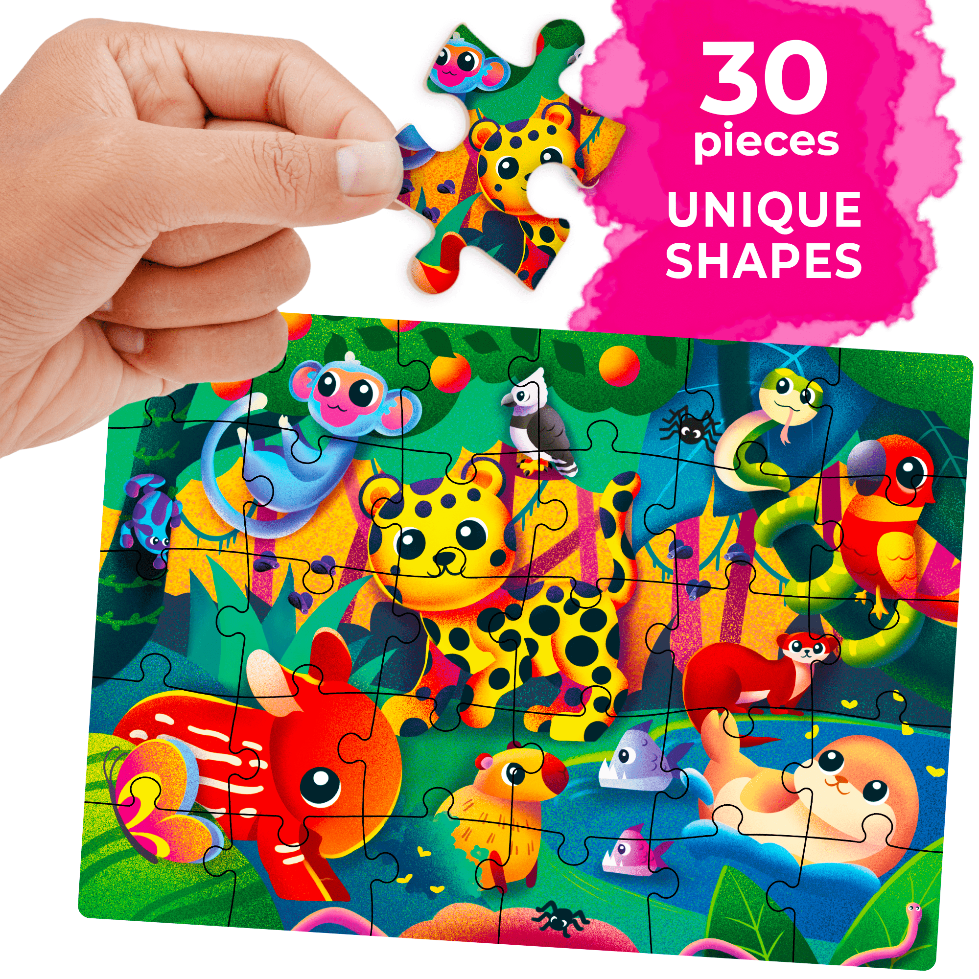 QUOKKA 30 Pieces Puzzles for Kids | Dinosaur, Bugs & Animals