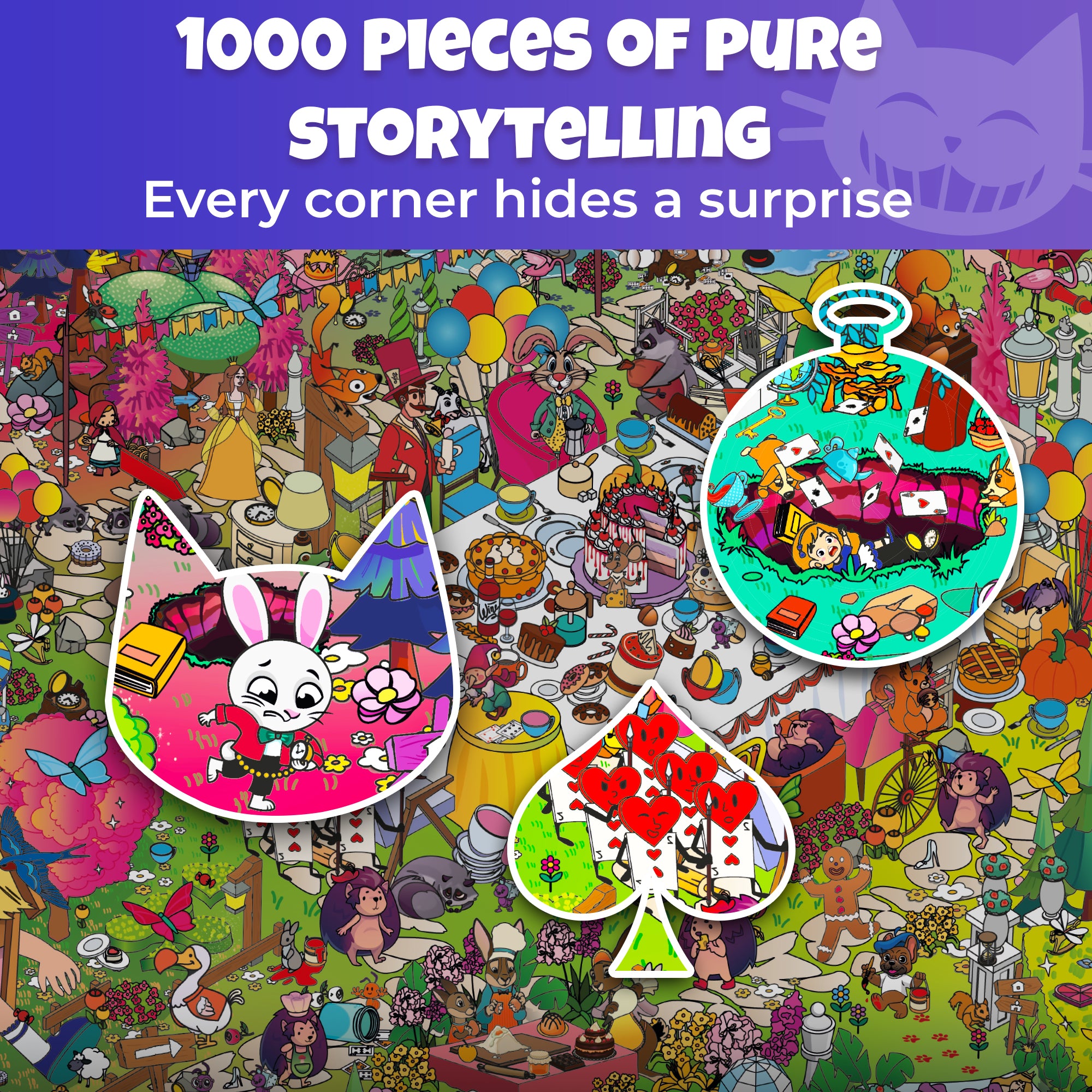 QUOKKA 1000 Pcs Puzzle for Adults with Hidden Tasks Alice in