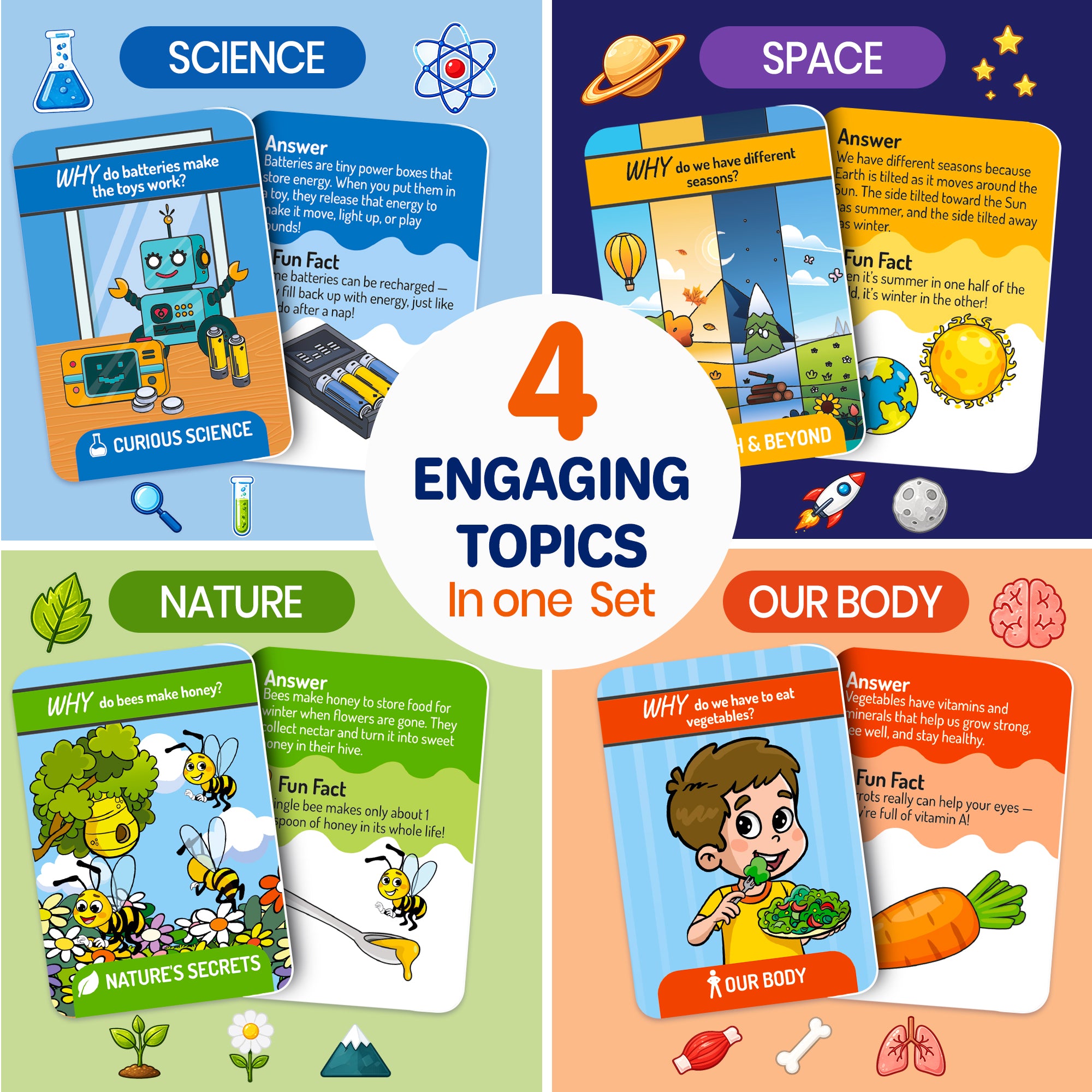 Flashcards for Kids - 101 Why Cards with Simple Answers, Fun Facts