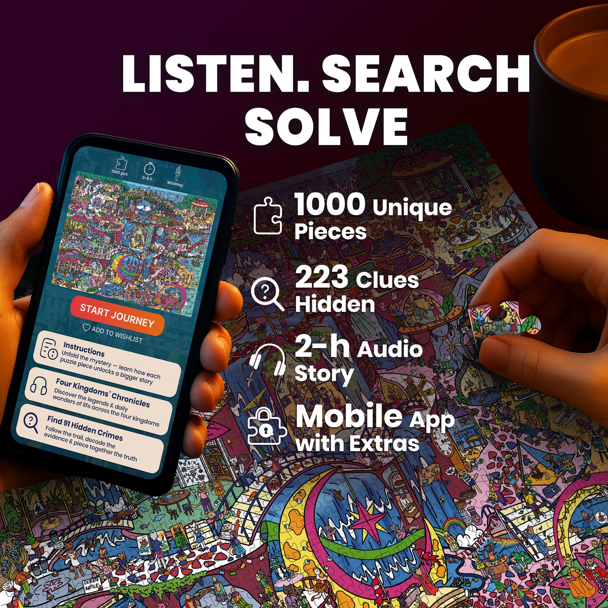 1000 Pcs Puzzle for Adults with Hidden Tasks | Blush Lotus Kingdom