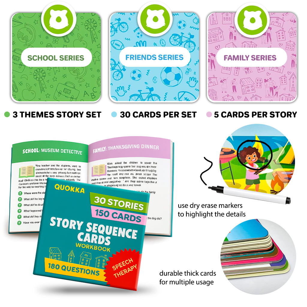 150 Story Sequence Cards for Toddlers | Autism Learning Toys