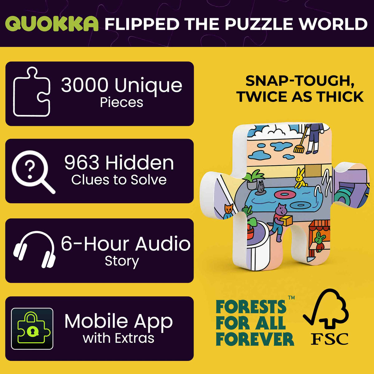Bundle Set 3x1000 Piece Puzzle for Adults with Fun Challenges