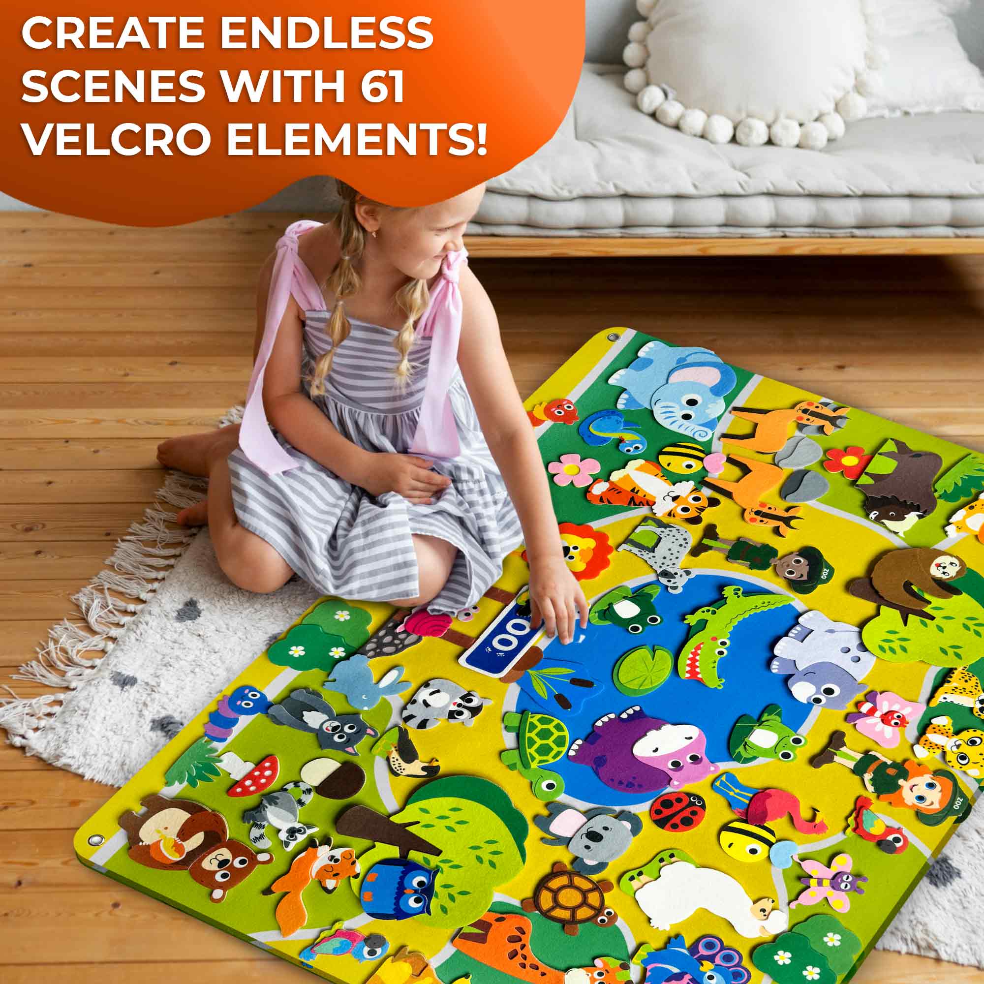 Felt Board Zoo for Kids | Educational Flannel Toy