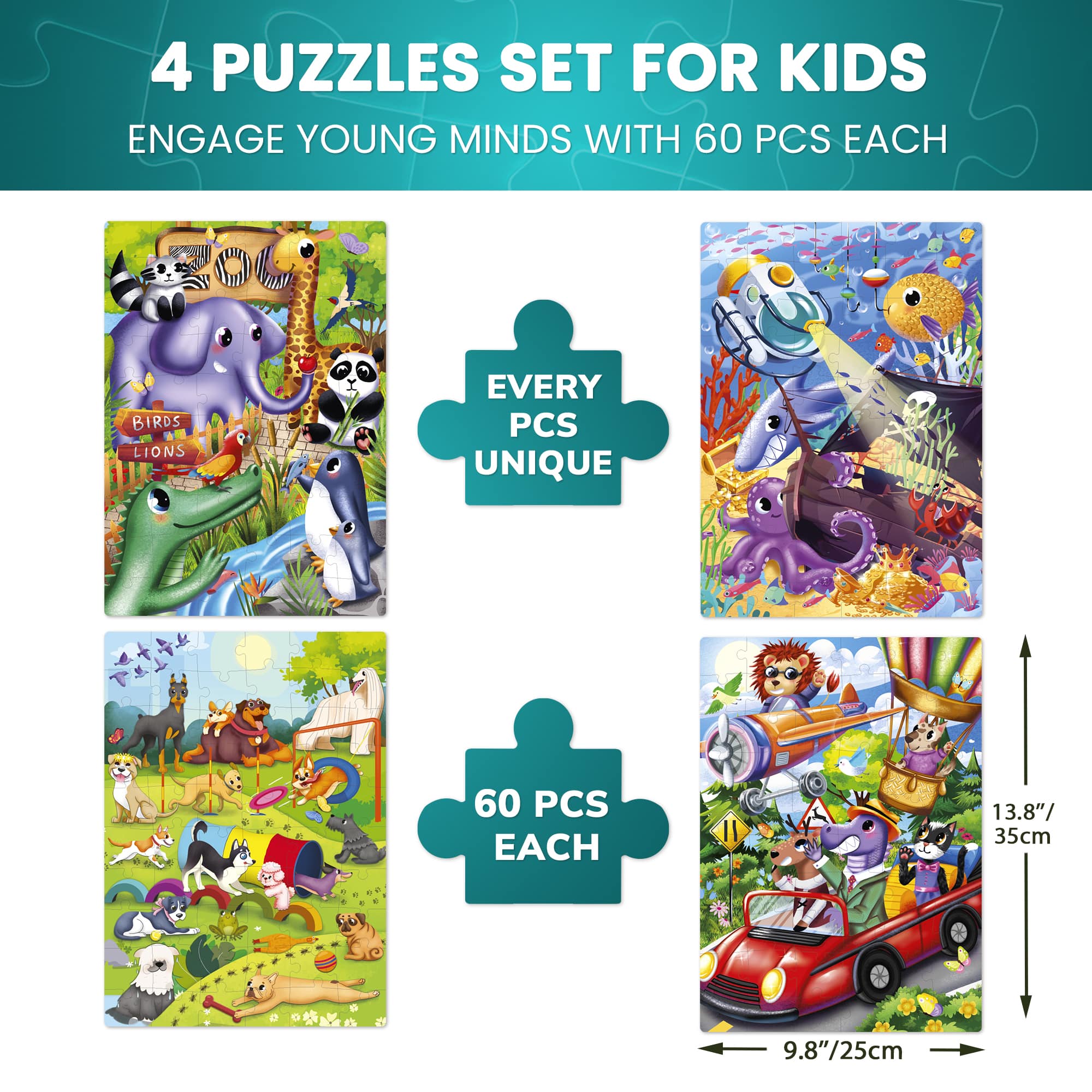 4 Set Puzzles with Animals