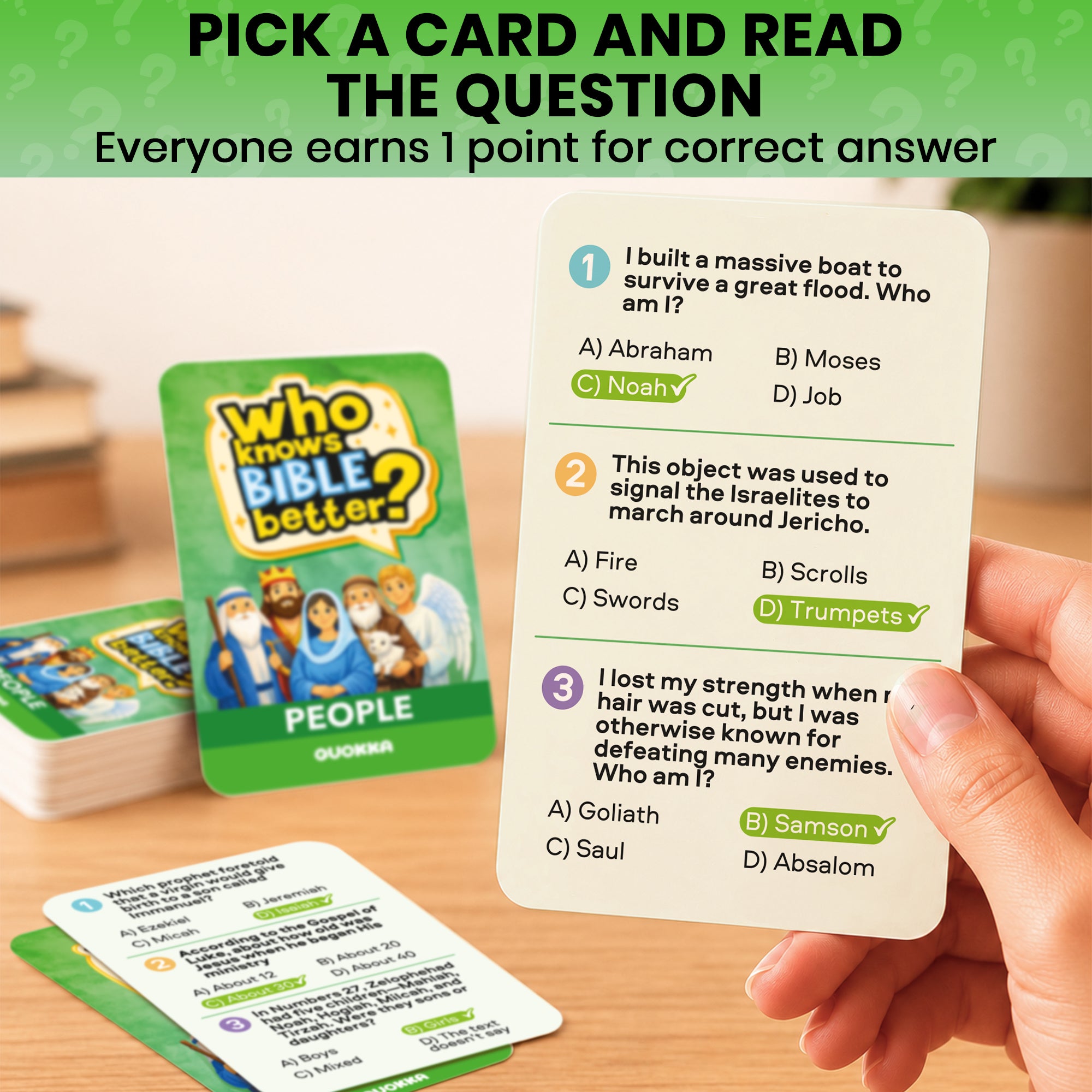 Trivia Card Game - Who Knows Bible Better? Bible Figures