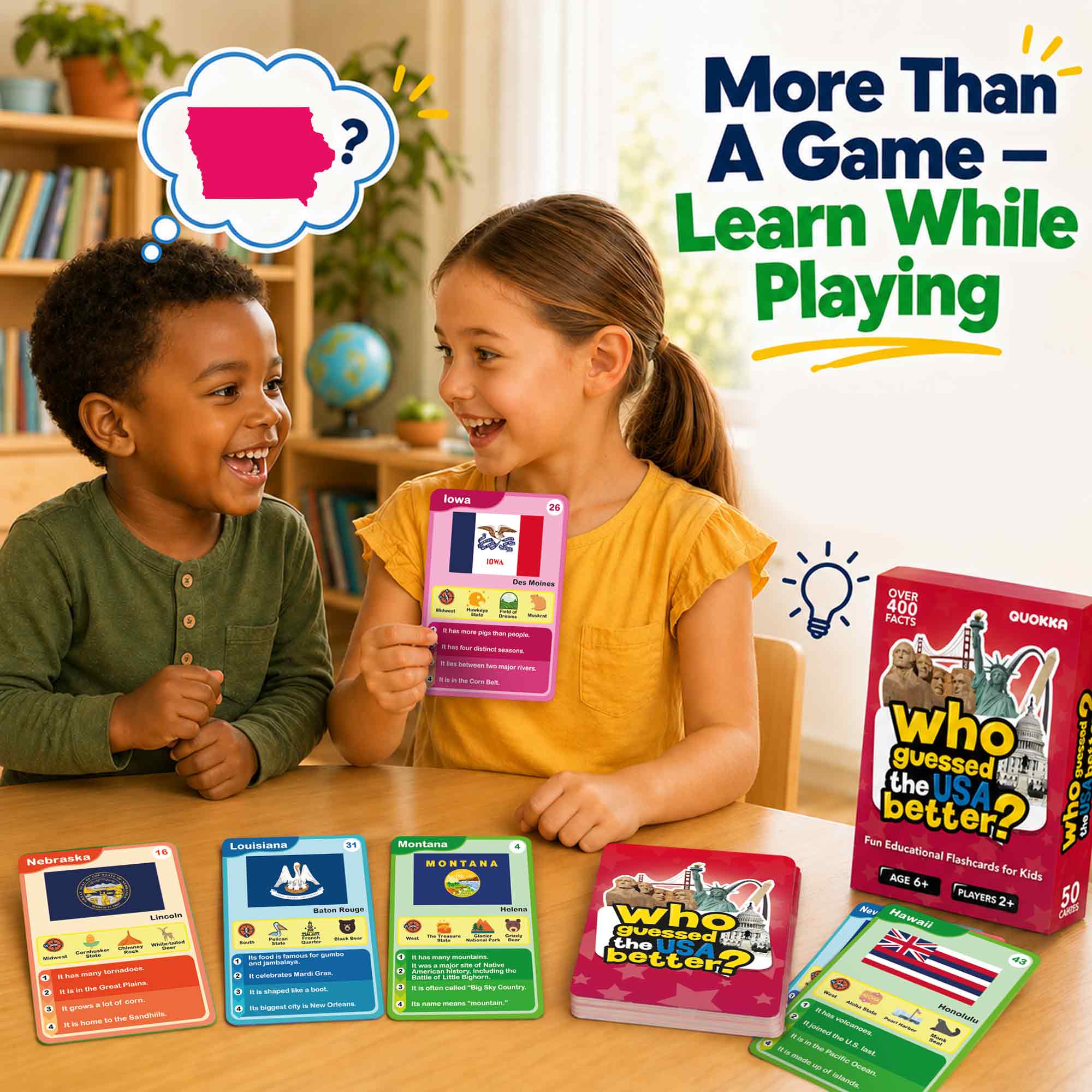 Educational Game for Kids - Who Guess It Better: USA States