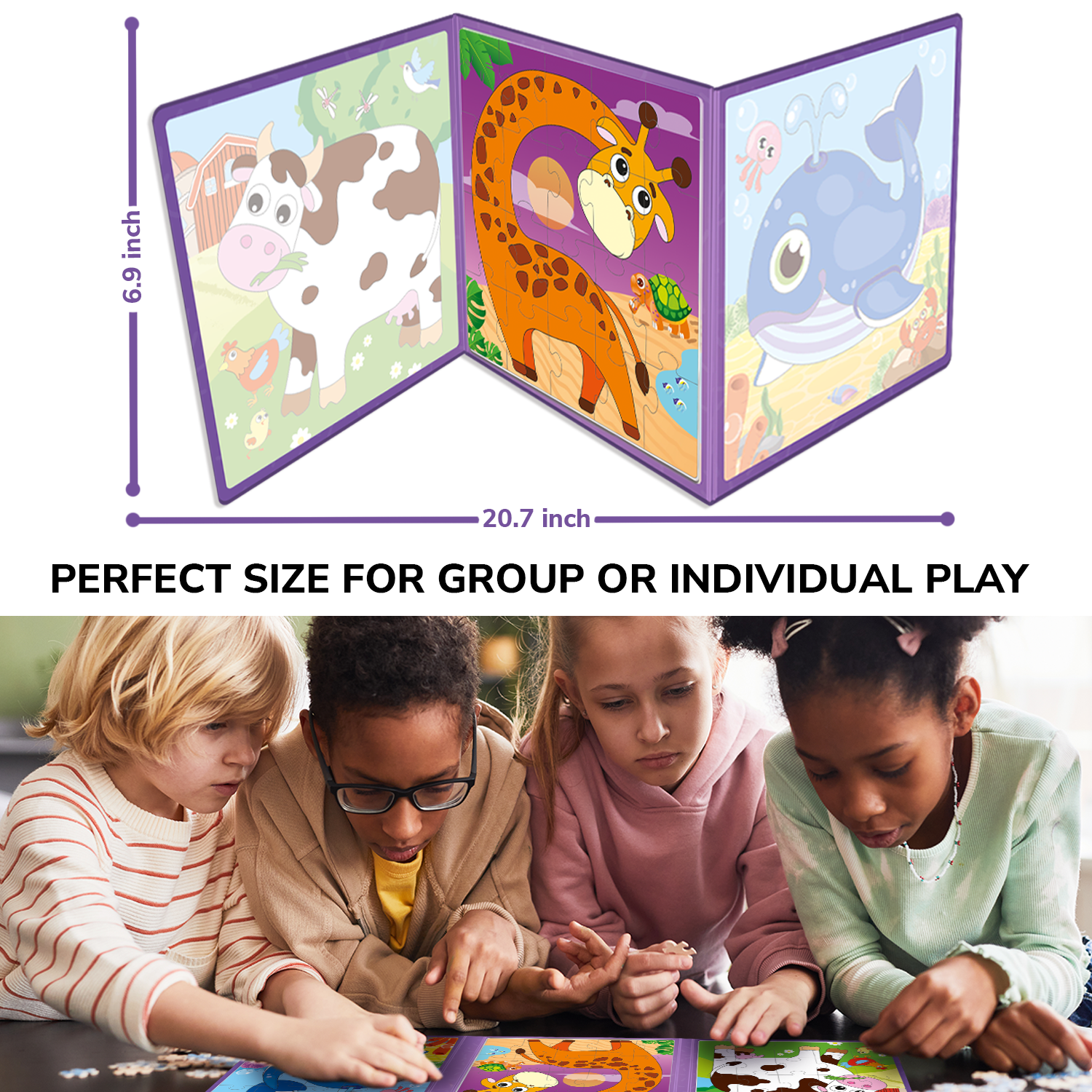 Magnetic Book 20 Piece Puzzles for Kids