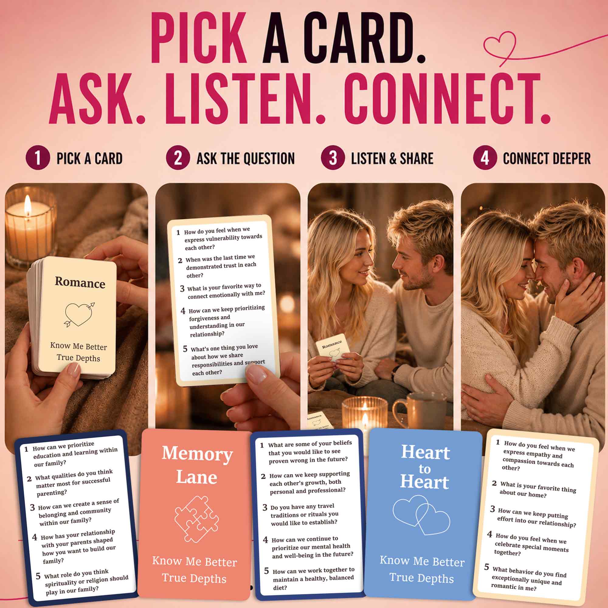 Couples Card Game True Depths – Deep Conversation Starter