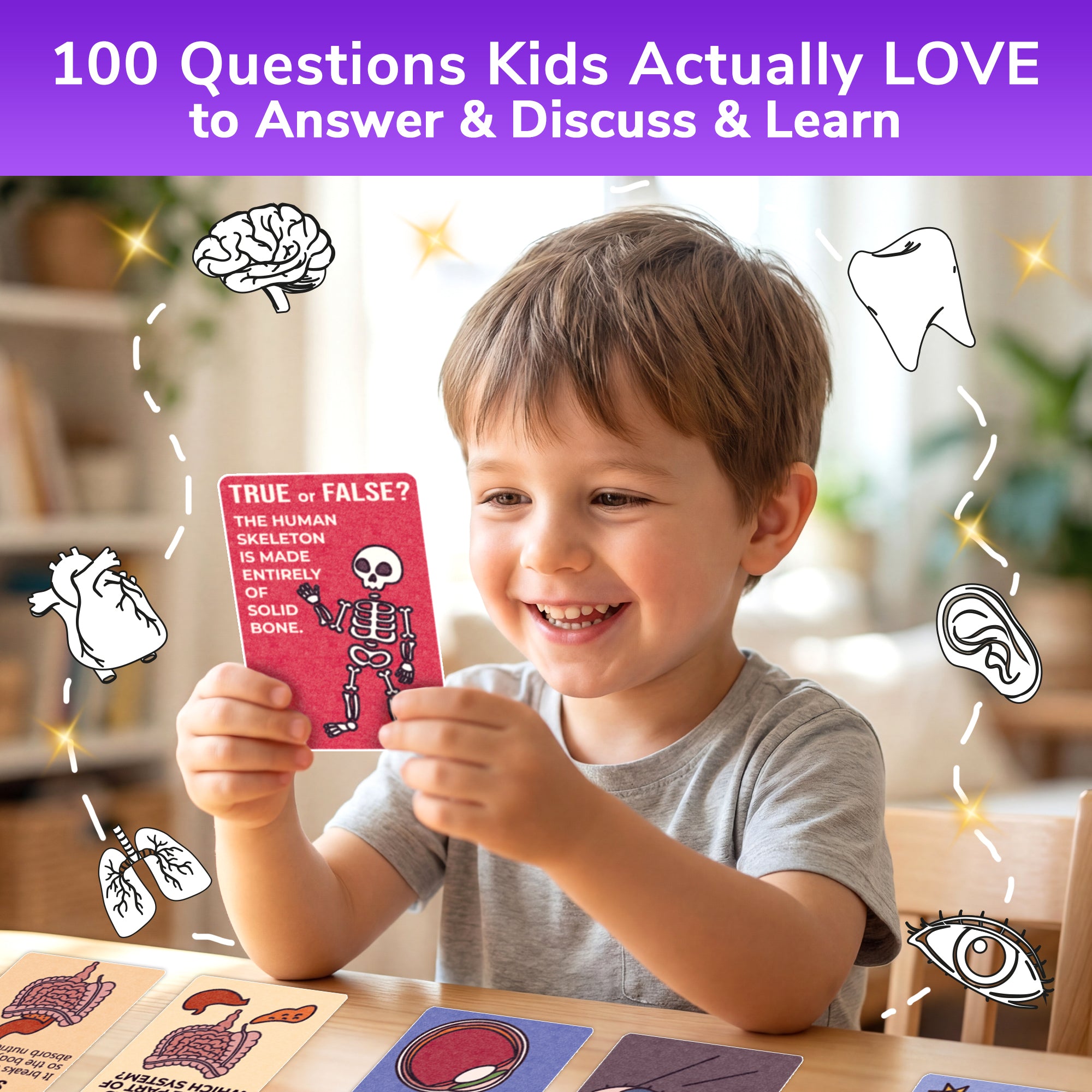 Trivia Card Game for Kids – Human Body Facts & Anatomy