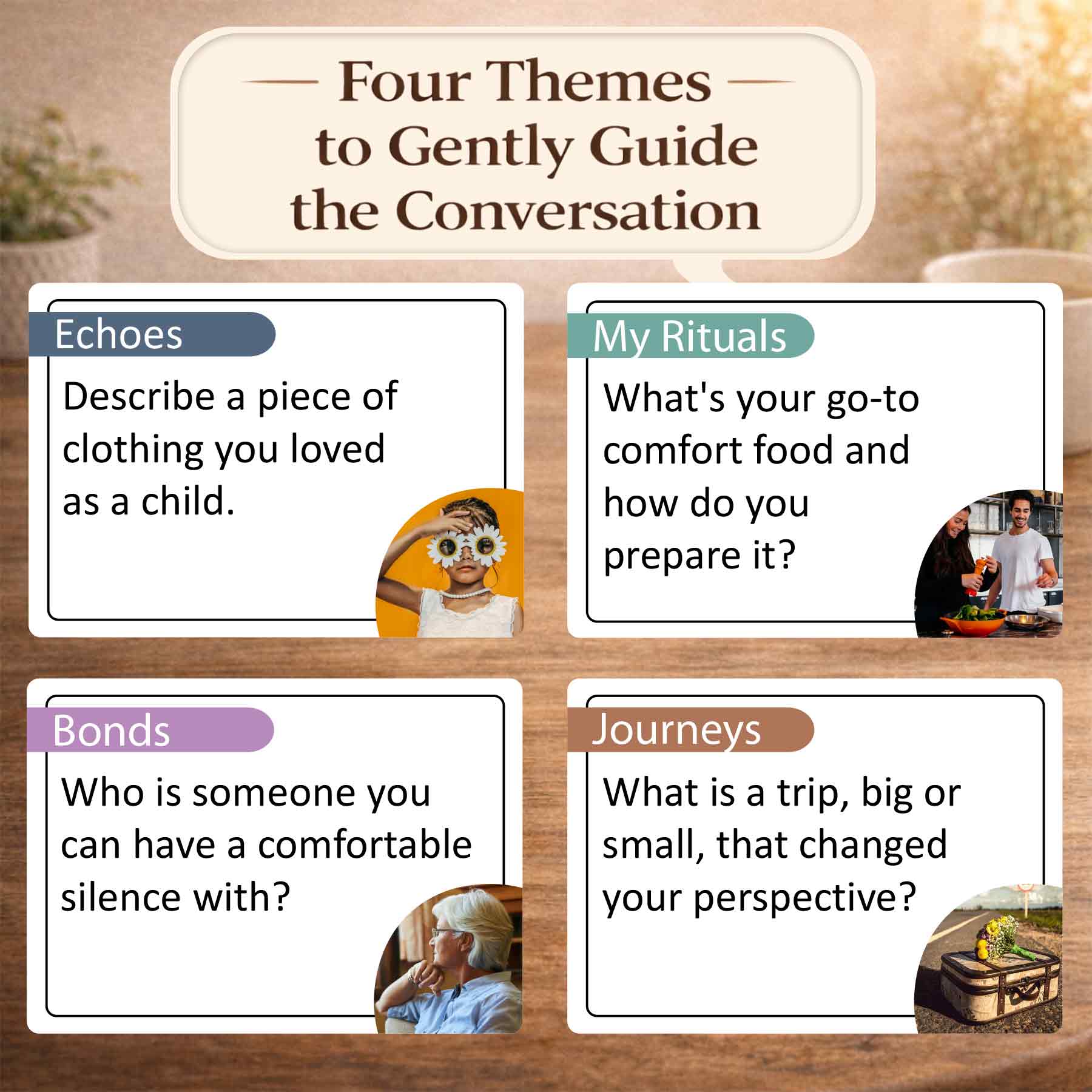 Conversation Cards for Seniors - 160 Large Print Prompts
