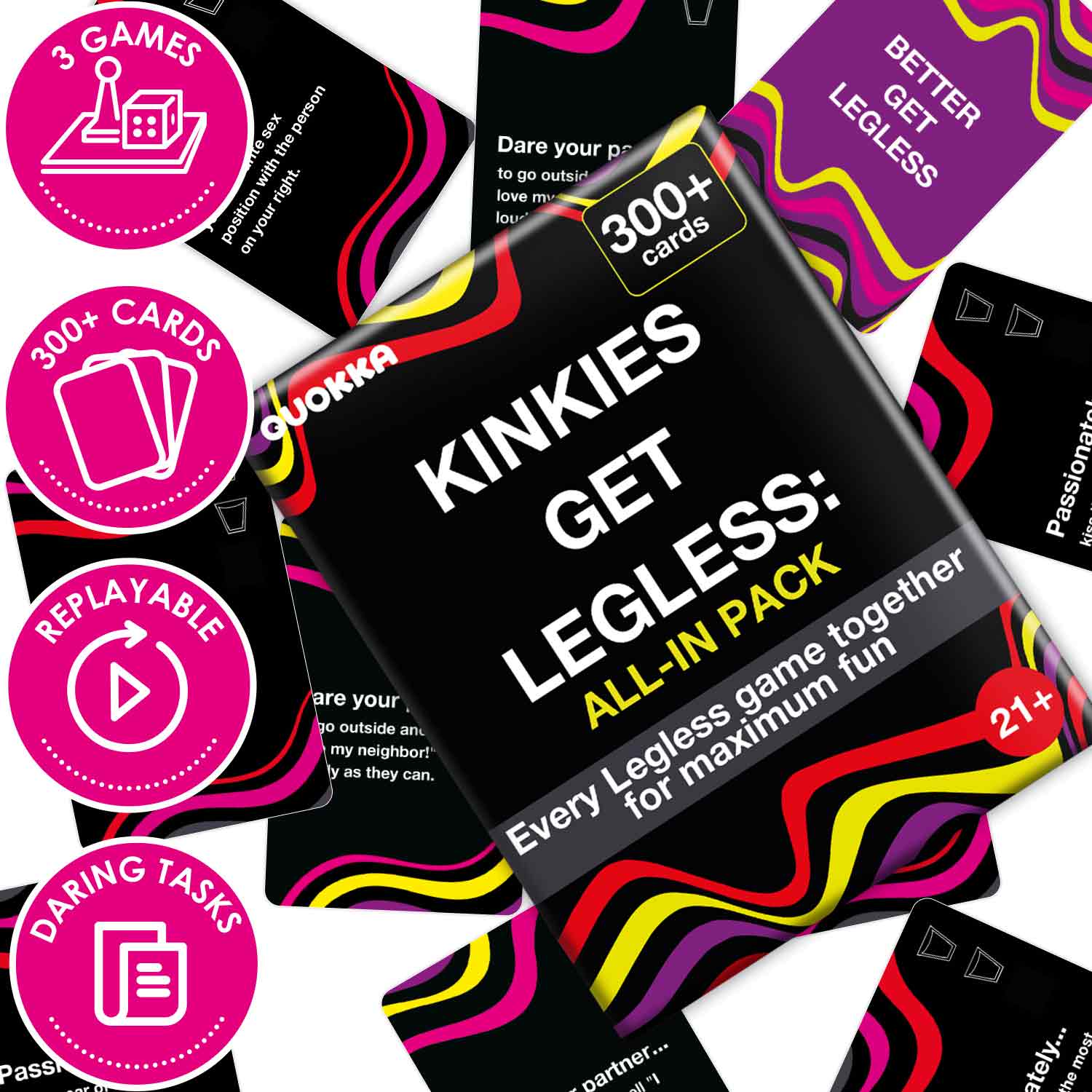Party Game for Adults Kinkies Get Legless Challenges with 300+ Cards