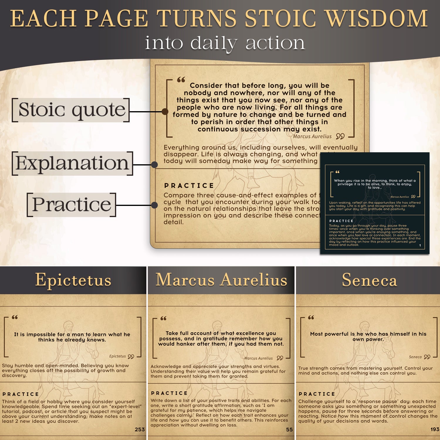Stoicism Calendar For Adults – 365 Daily Quotes & Stoic Affirmations