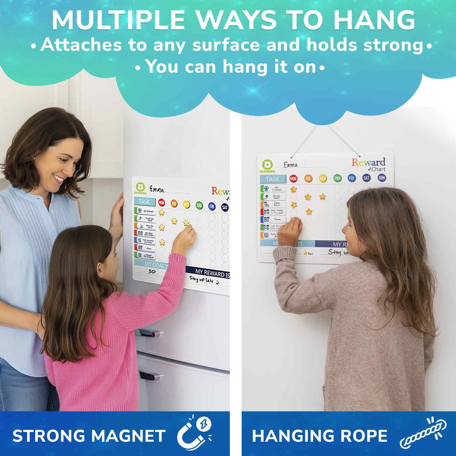 Reward Chart for Kids - Magnetic Behavior Chore Chart for Home