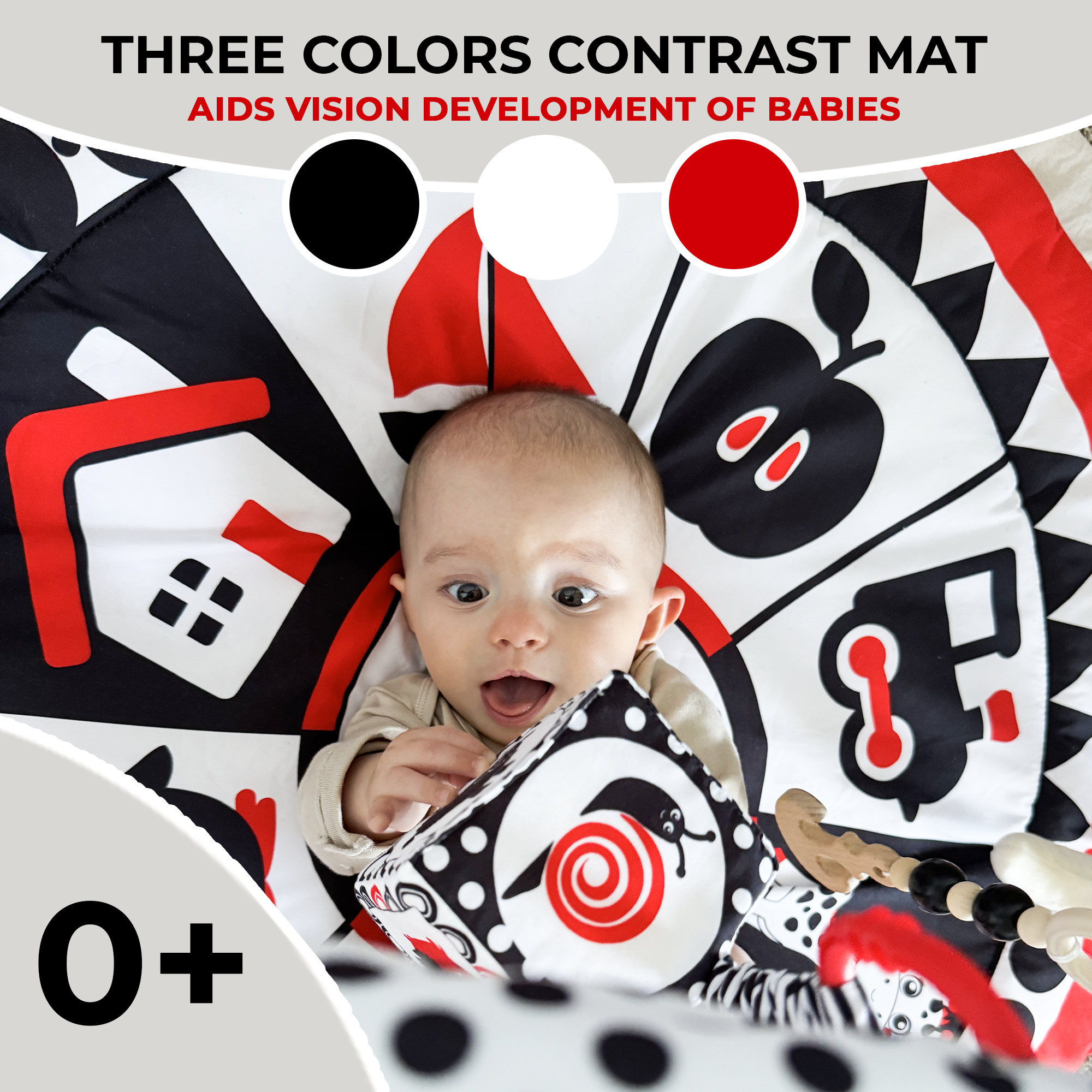 QUOKKA High Contrast Baby Kick and Round Play Mat