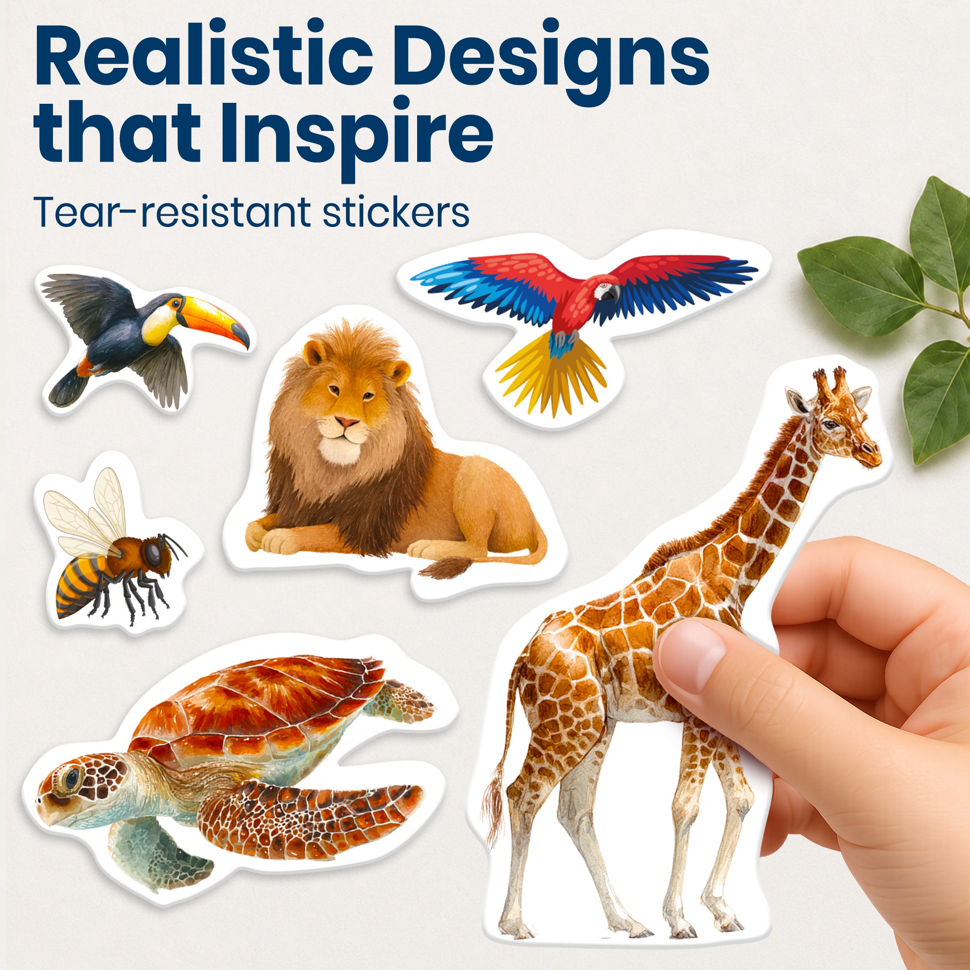 Sticker Book for Kids Realistic Animals - Draw & Stick Creative Workbook