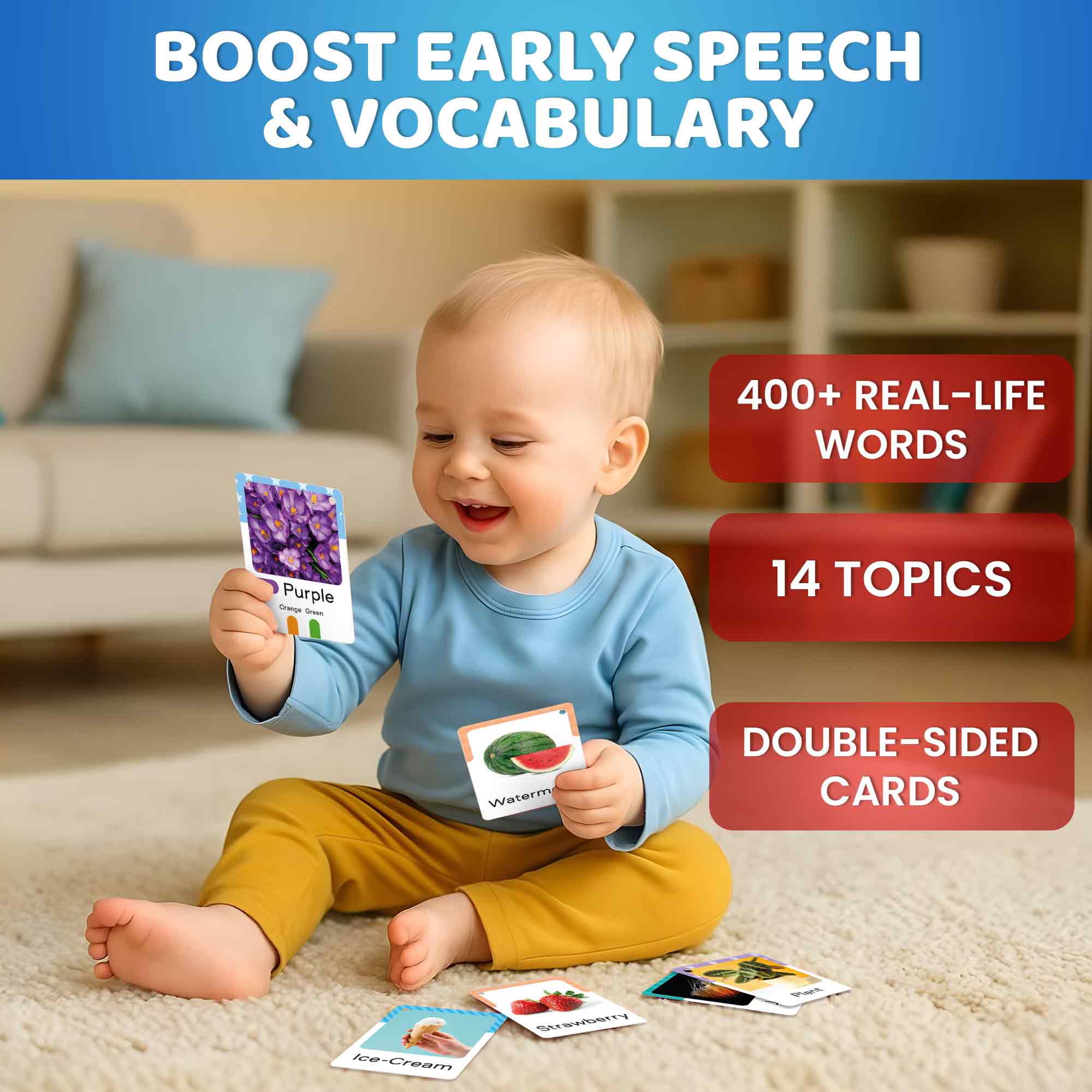 225 Flash Cards for Toddlers 1-3 | Alphabet & First Words