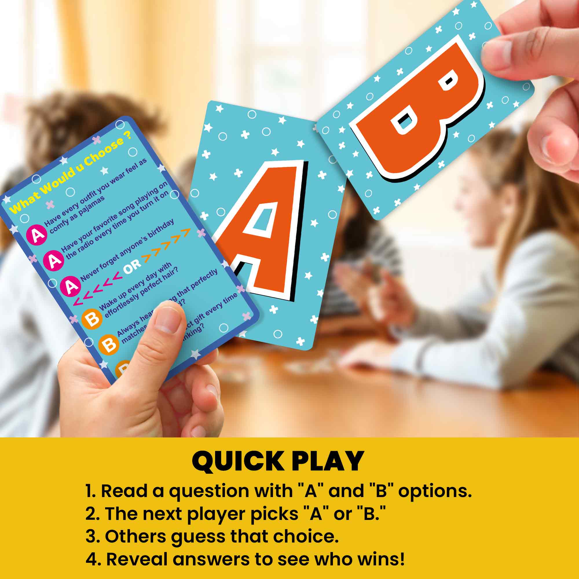 4 Set Card Game What Would You Choose?  for Kids & Family