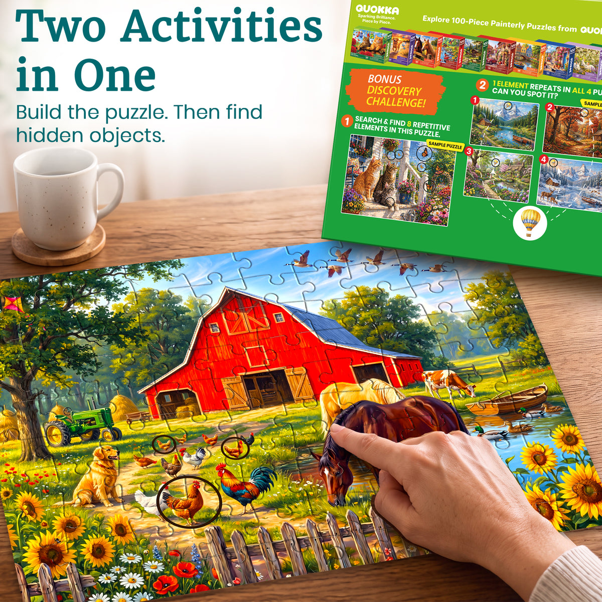 100 Pcs Search & Find Dementia Puzzles for Elderly - Rural America