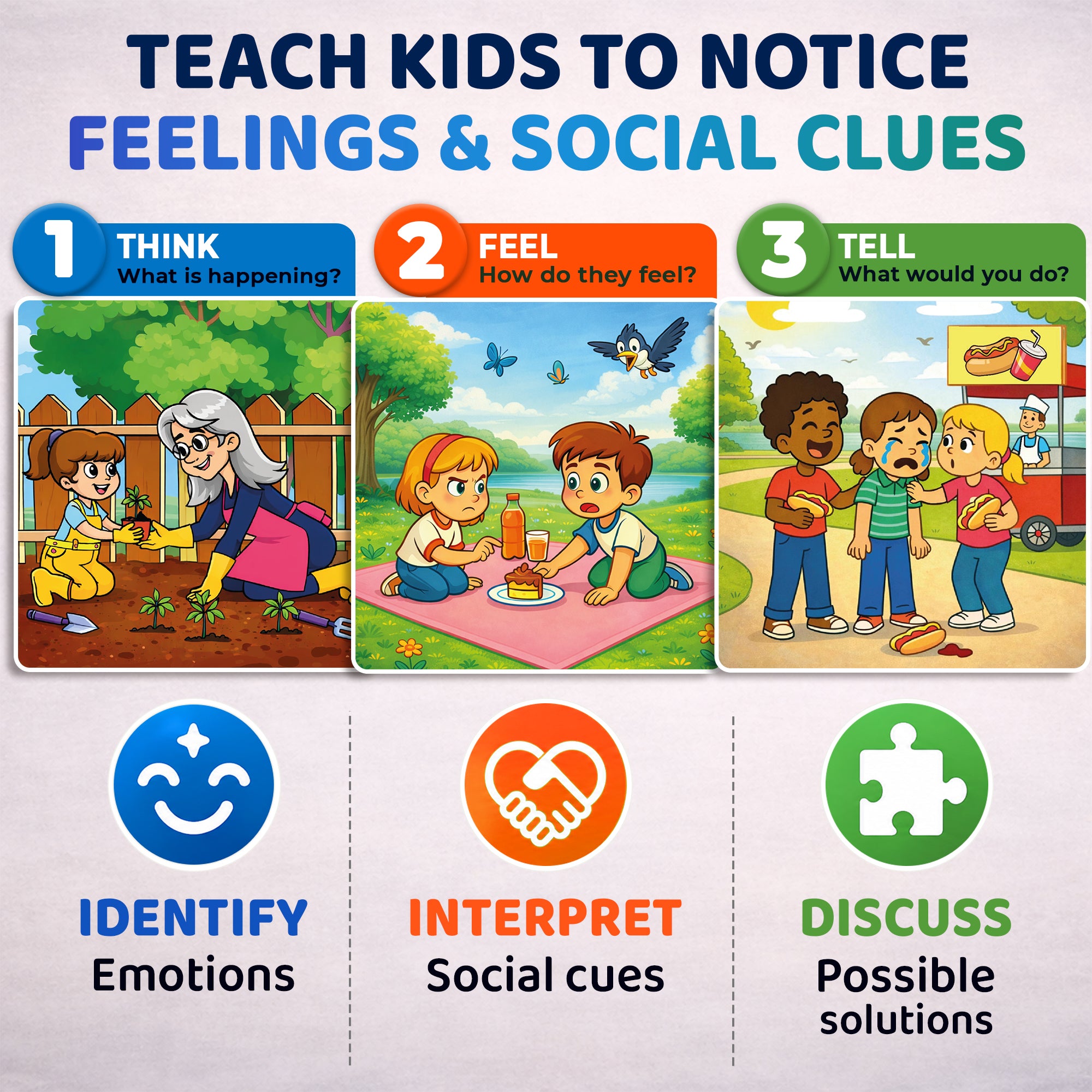 Think Feel Tell Emotional & Social Skills Game for Kids