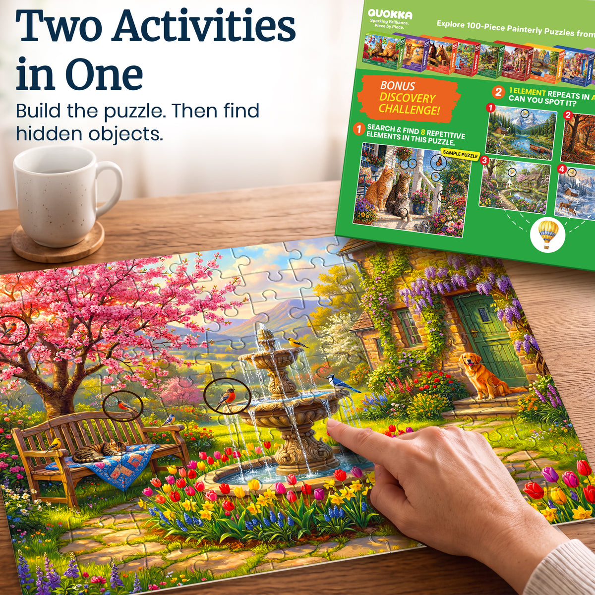 100 Pcs Search & Find Dementia Puzzles for Elderly - Nature