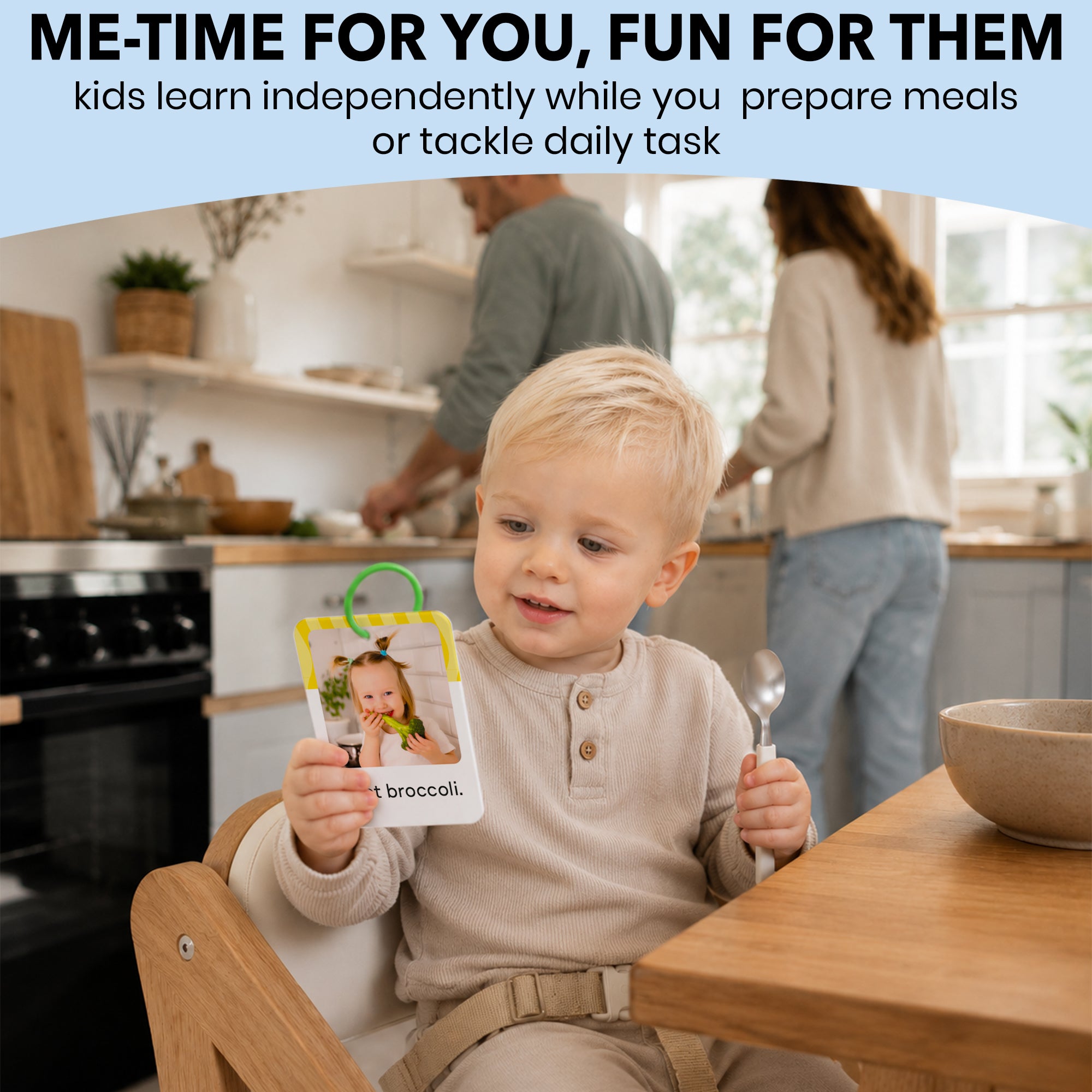 225 Toddler First Sentence Flash Cards with Rings