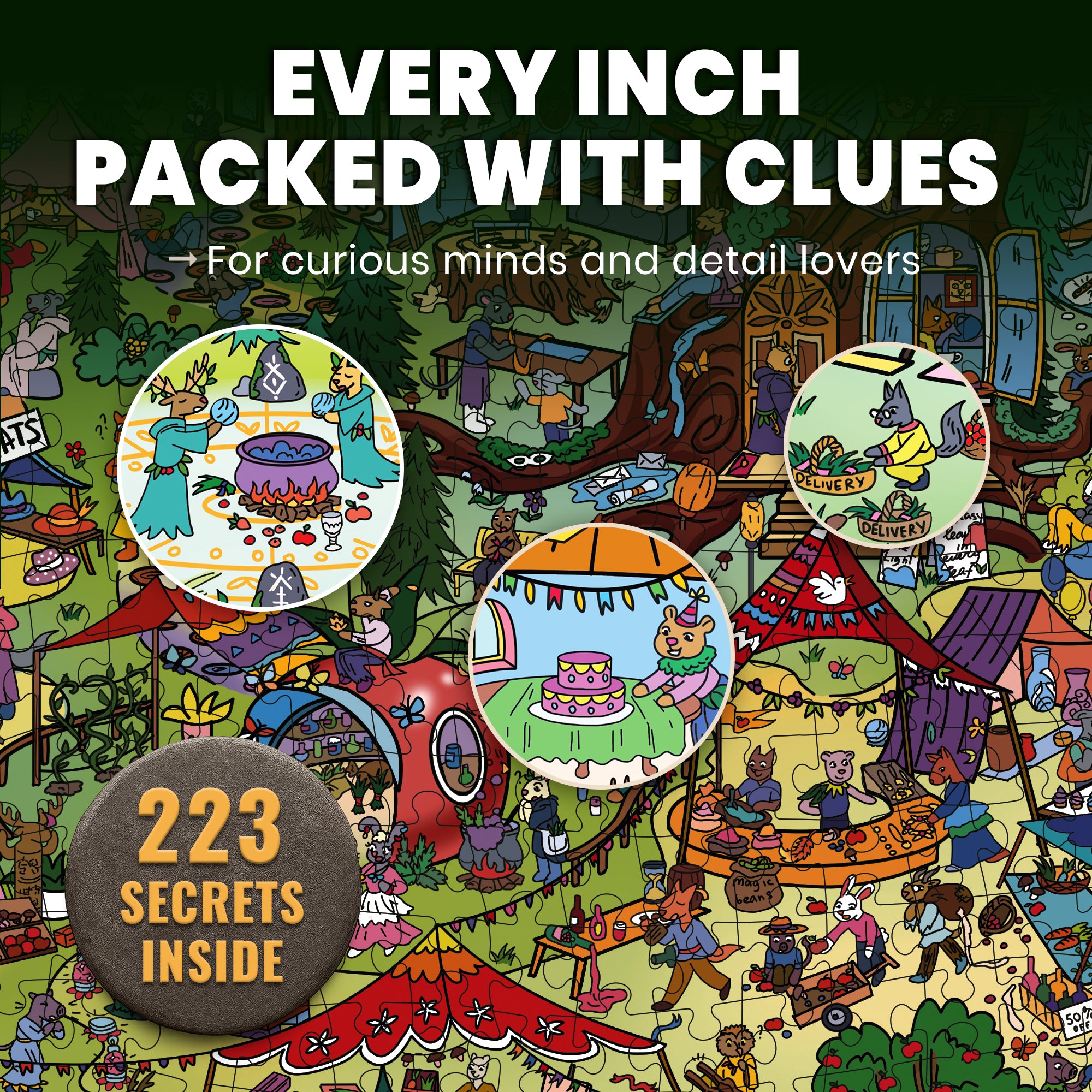ググググ QUOKKA 1000 Piece Puzzle for Adults – 223 Hidden Secrets