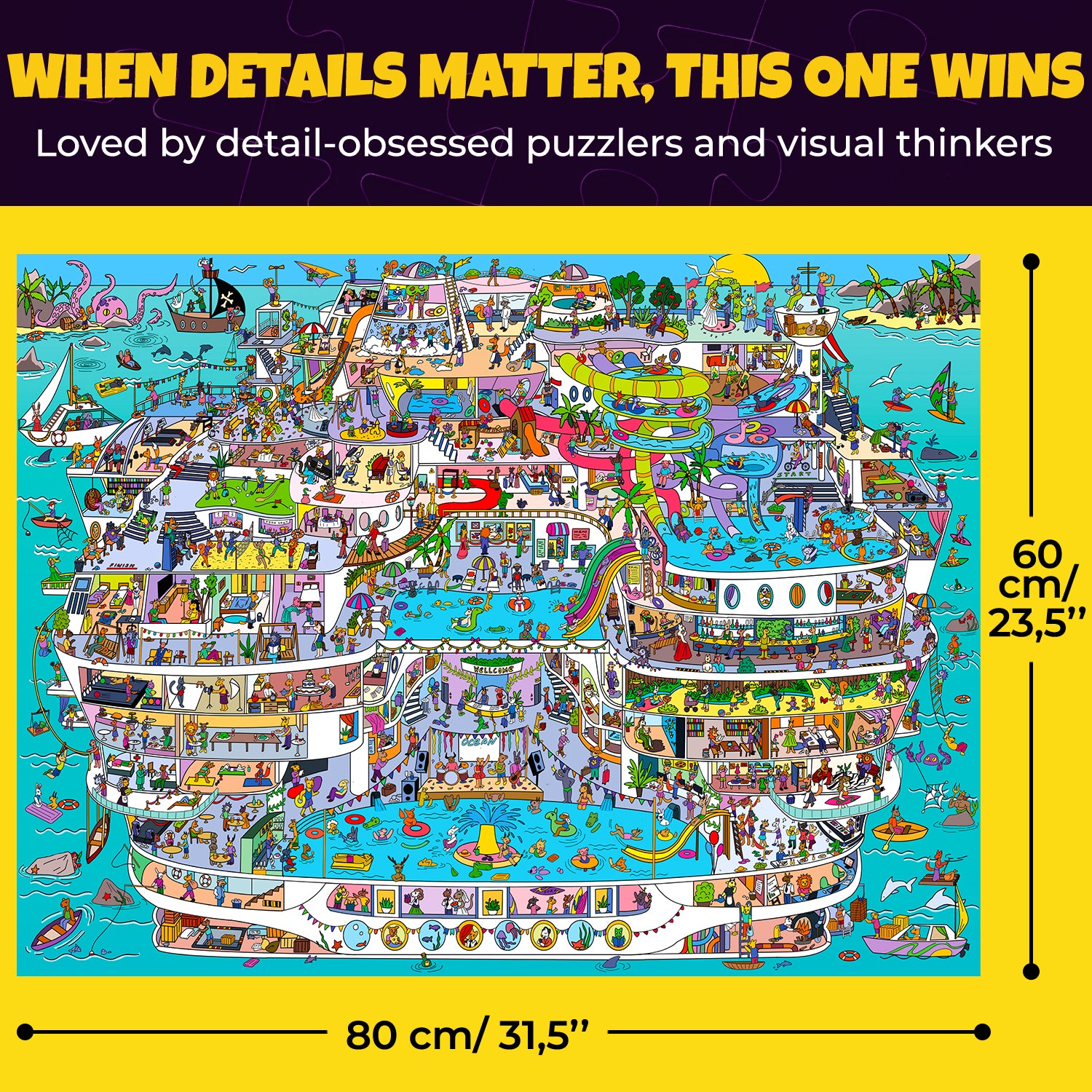 QUOKKA 1000-Pcs Cruise Vistas Puzzle | Premium Jigsaw for Adults