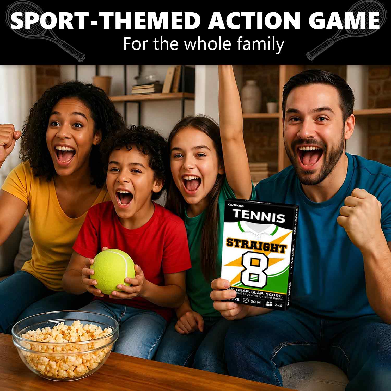 Fast-Paced Tennis Card Game for Kids & Adults