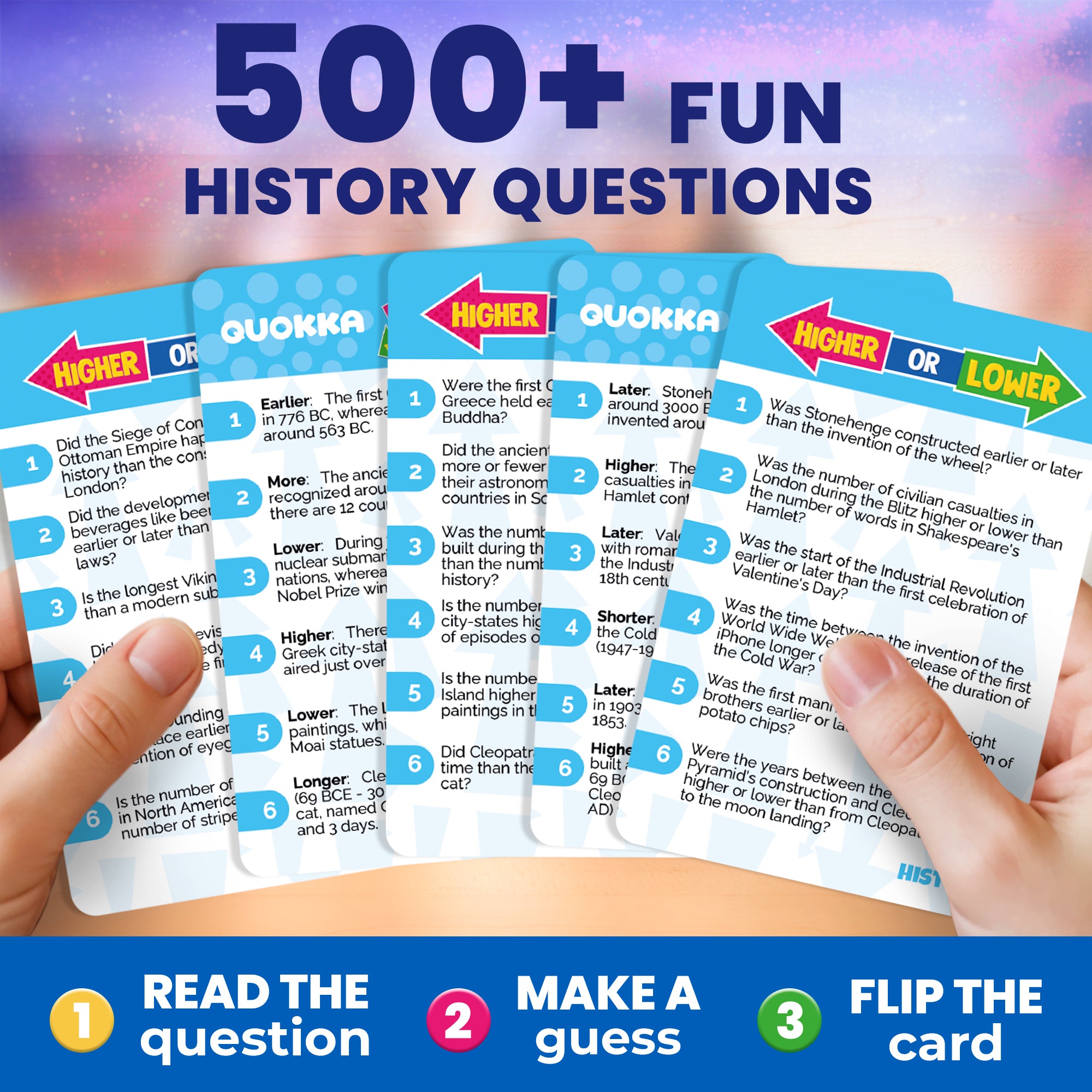 Higher or Lower History Board Game for Kids